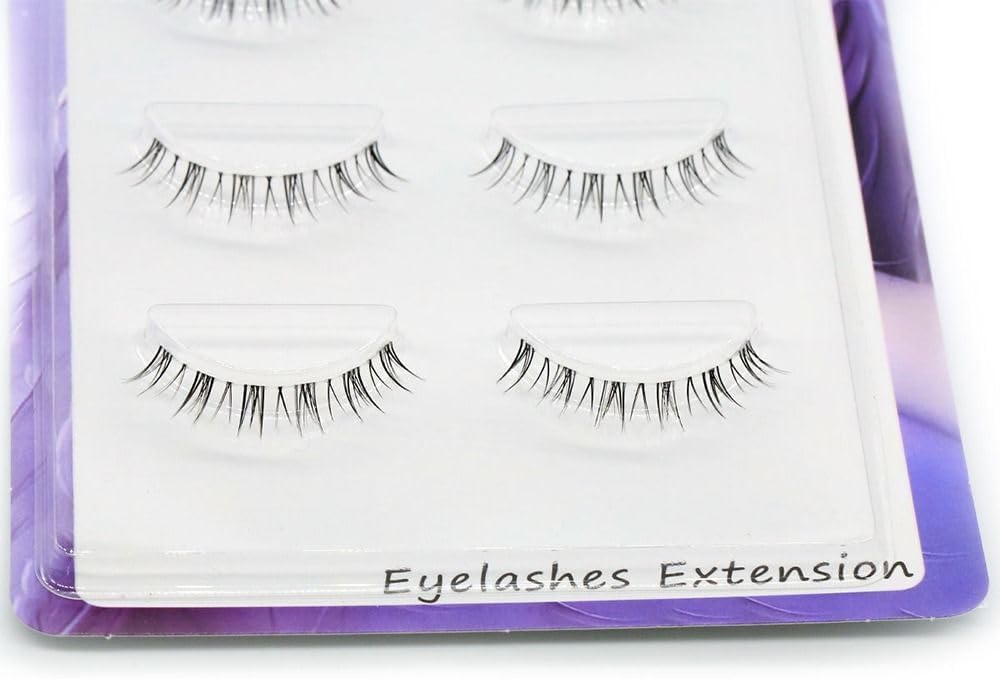 3 Pairs Tie Lower Eyelashes Transparent Stem Natural Cartoon Eyelashes Handmade Eye Makeup Tool