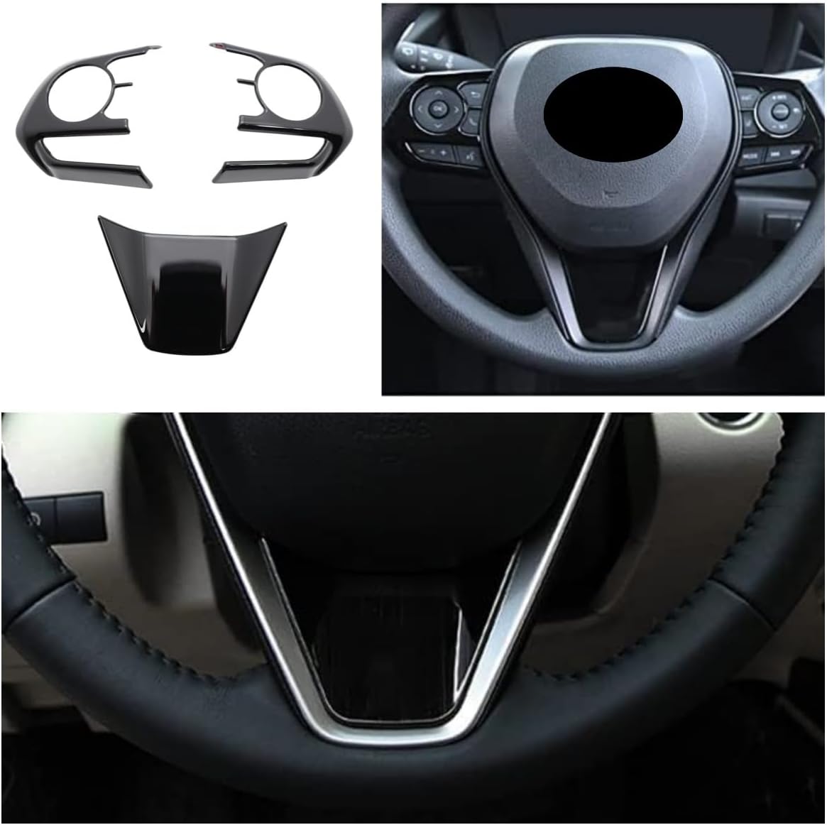 For Camry 10th XV7# 2017-2024 Steering Button Panel 3P Door Power Window Button Cover 4P Center Shift Cover 1P Shift Knob Cover Steering Wheel Panel 1P For Toyota Vehicles Only 9pcs Set (For
