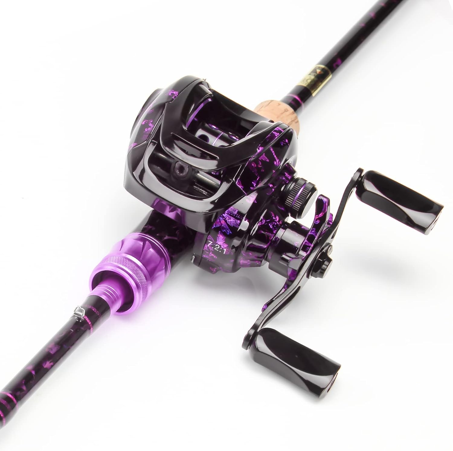 HAUT TON Snow Daemon Baitcasting Fishing Reel Beginner Edition Baitcaster Reel 17.64lb Max Drag 7.2:1 Gear Ratio 4+1BB Carbon Fiber Frame