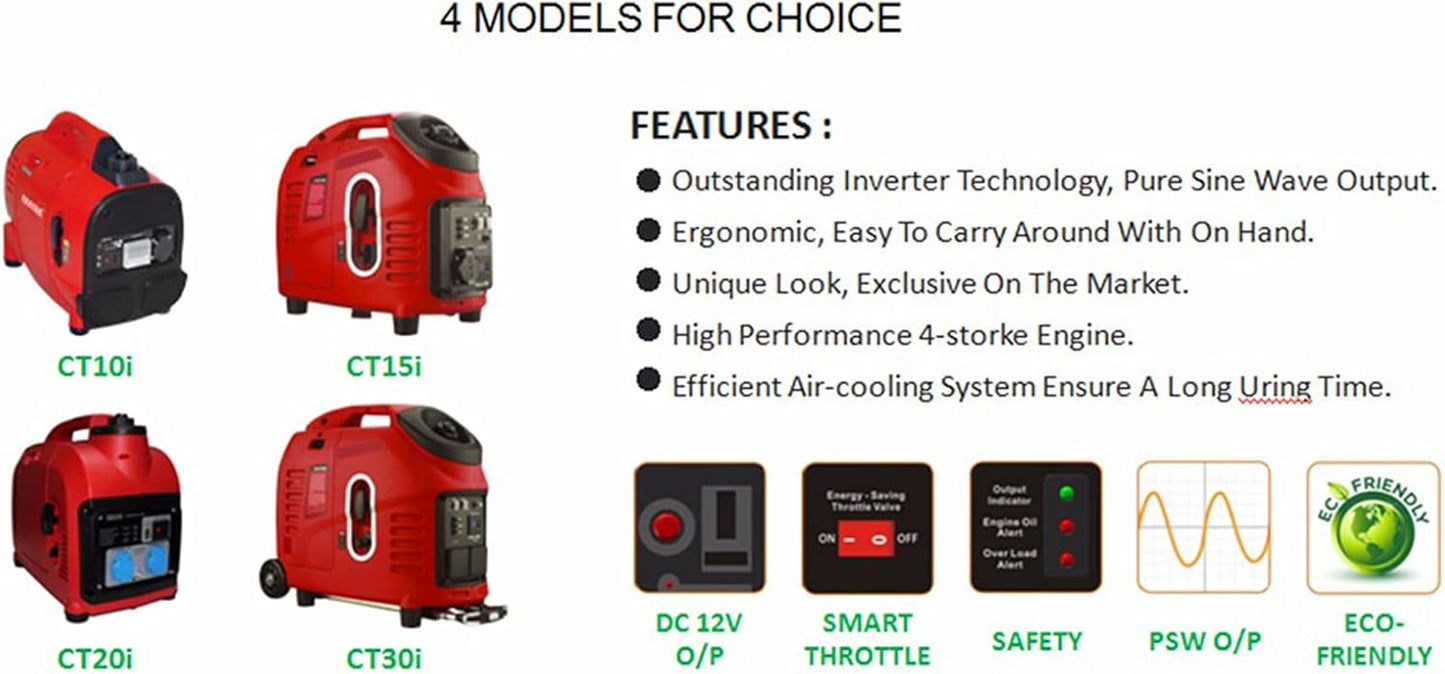 2000 Watt Portable Inverter Generator with Gasoline Engine
