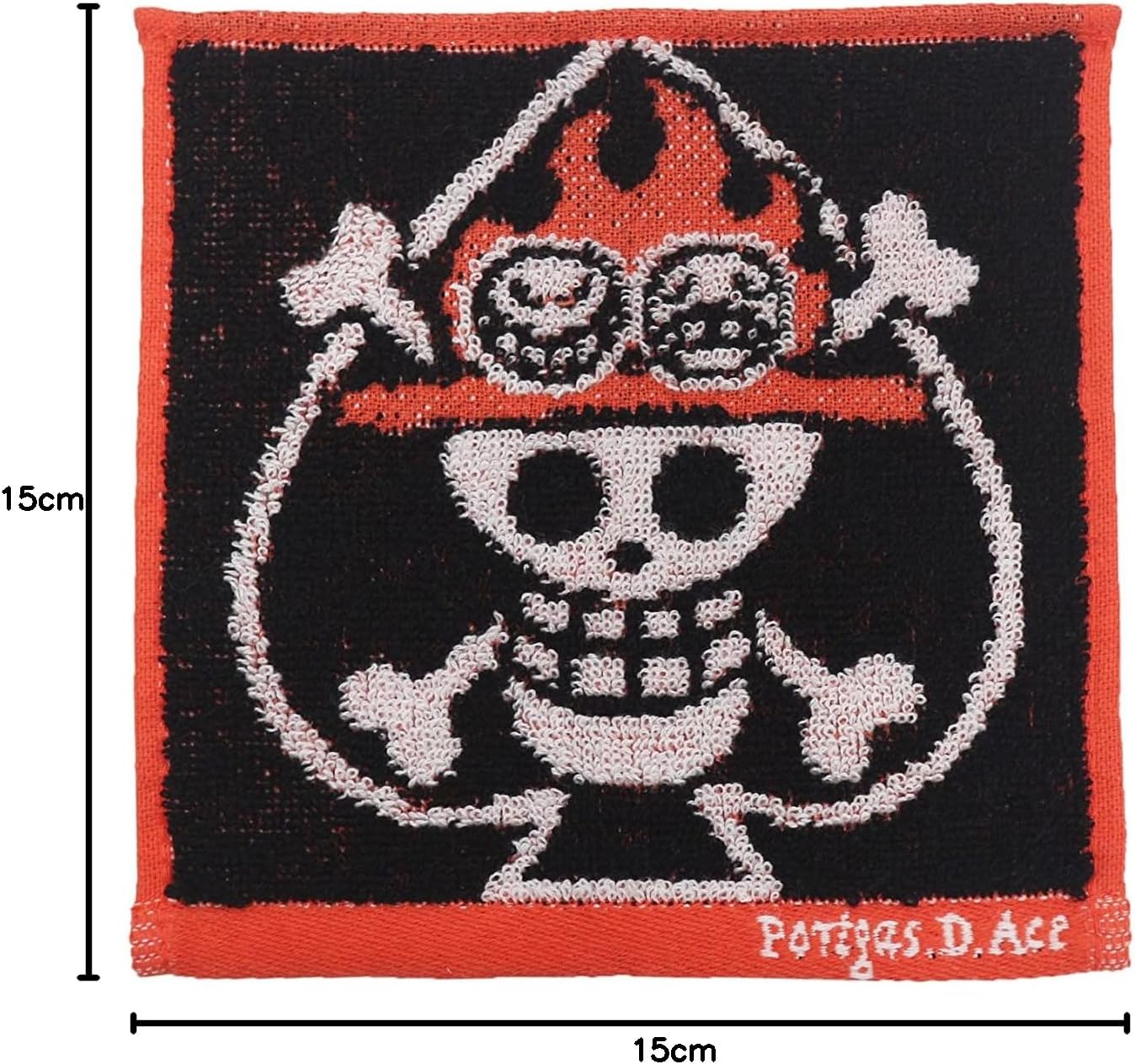 BANDAI 6765008200 One Piece Mini Towel, Mini Ace, Small, Mini Size, Approx. 5.9 x 5.9 inches (15 x 15 cm)