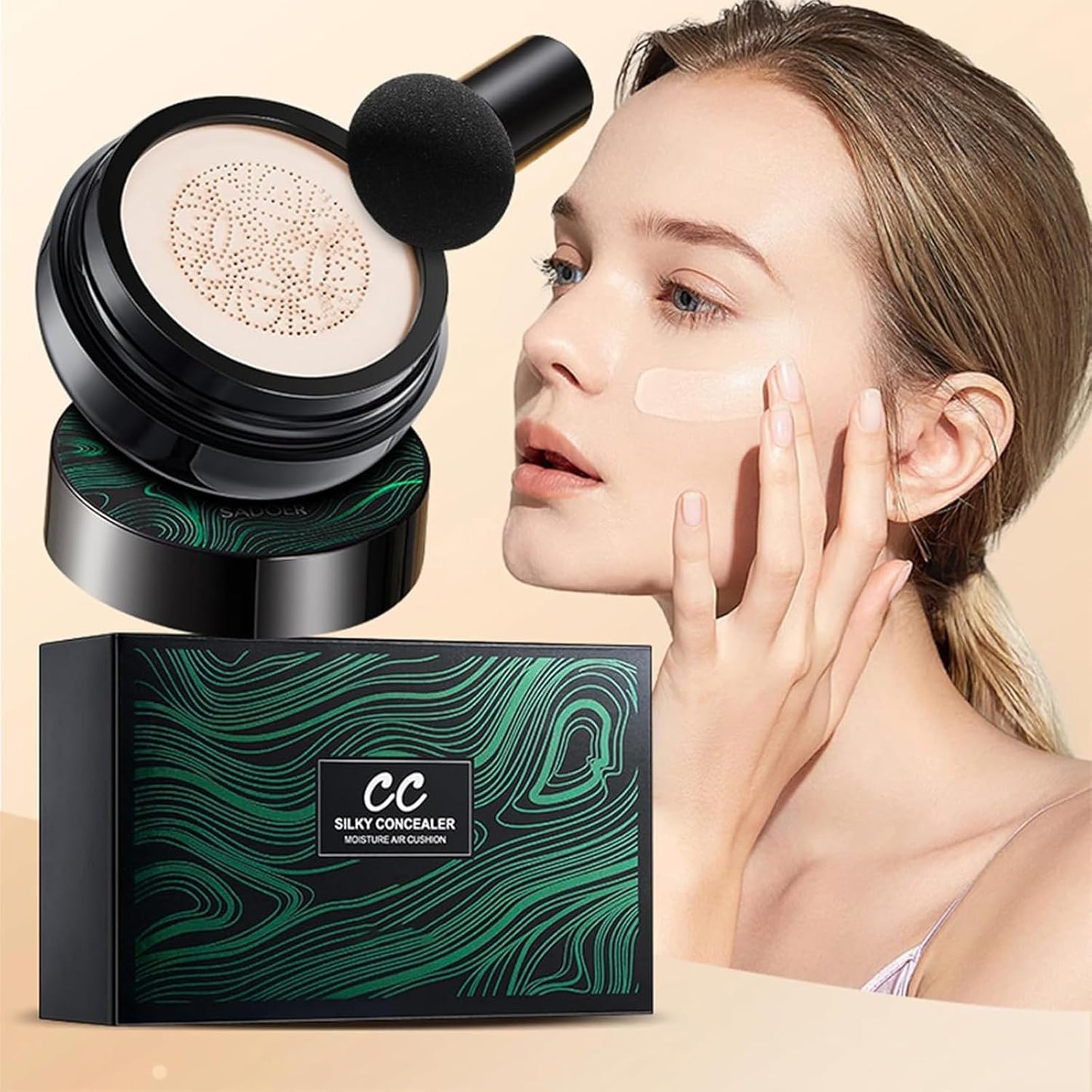Mushroom Head Air Cushion Concealer, Contour Makeup, Cushion Cream Foundation, Mushroom Cushion CC Cream, Makeup Foundation, Long Lasting Perfect Coverage, Perfect Makeup, Even Skin Tone