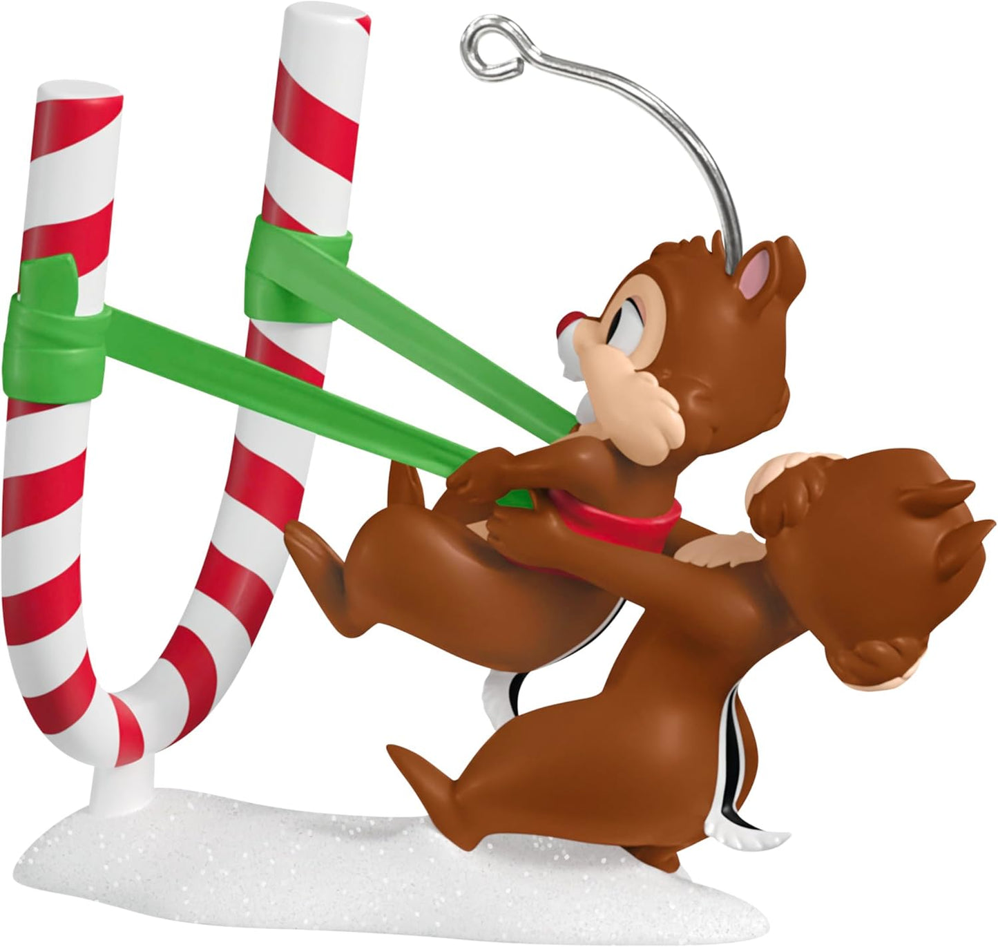 Hallmark Keepsake Adorno de Navidad 2025, catapulta de bastón de caramelo de Disney Chip y Dale, regalos para fanáticos de Disney