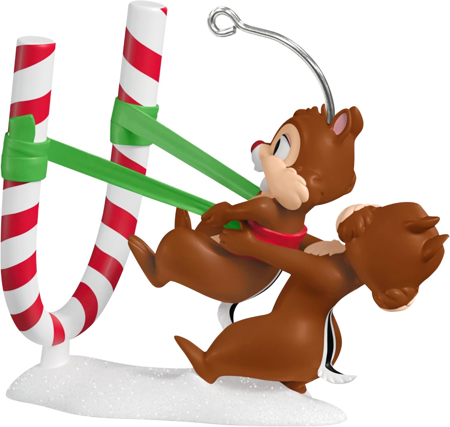 Hallmark Keepsake Adorno de Navidad 2025, catapulta de bastón de caramelo de Disney Chip y Dale, regalos para fanáticos de Disney