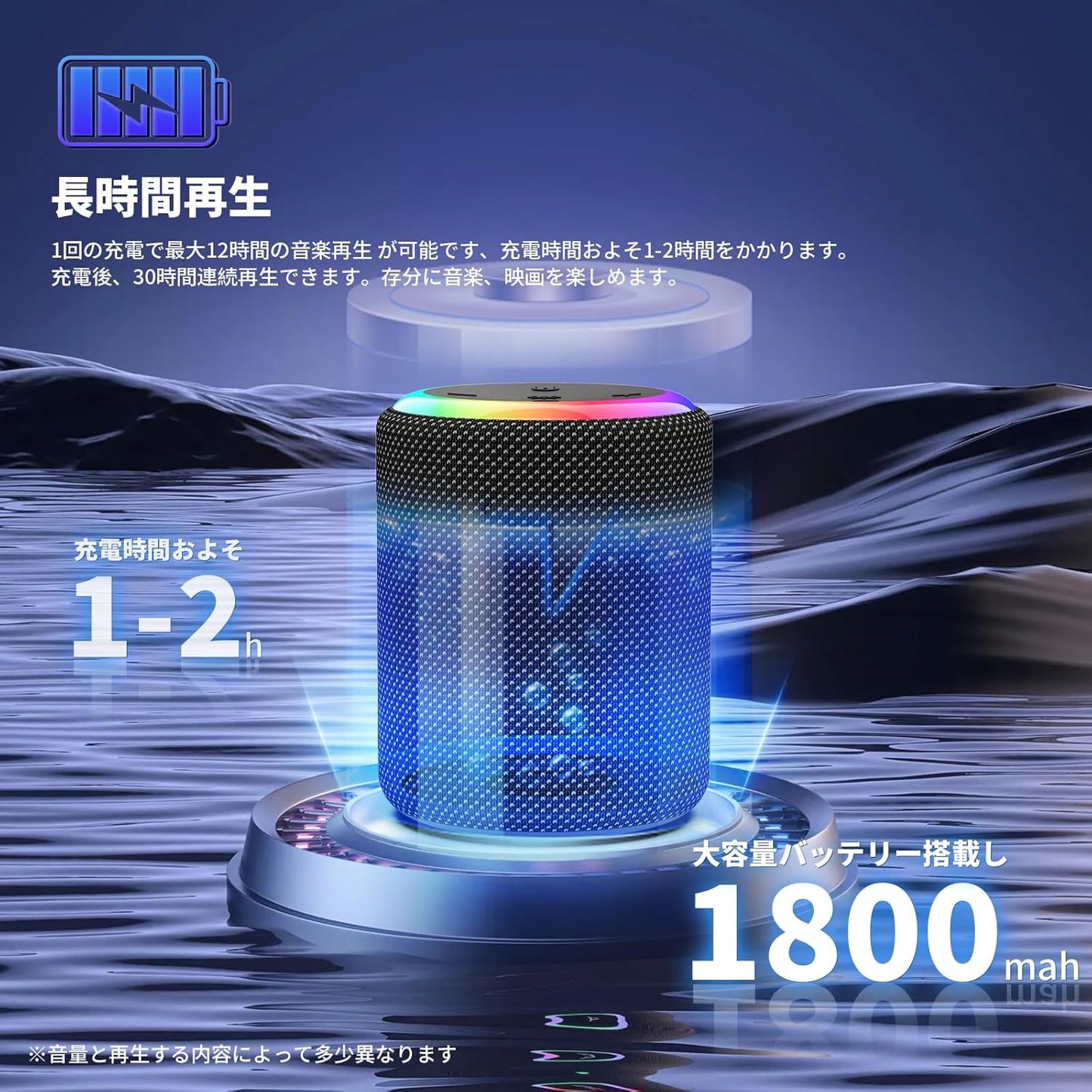 Bluetooth Speaker, Wireless Speaker, Small, HIFI Sound Quality, Loud Volume, Portable Speaker (2025 New Upgrade), Bluetooth 5.3, LED Light, Type-C Charging, IPX7 Waterproof, AUX Compatible, Built-in