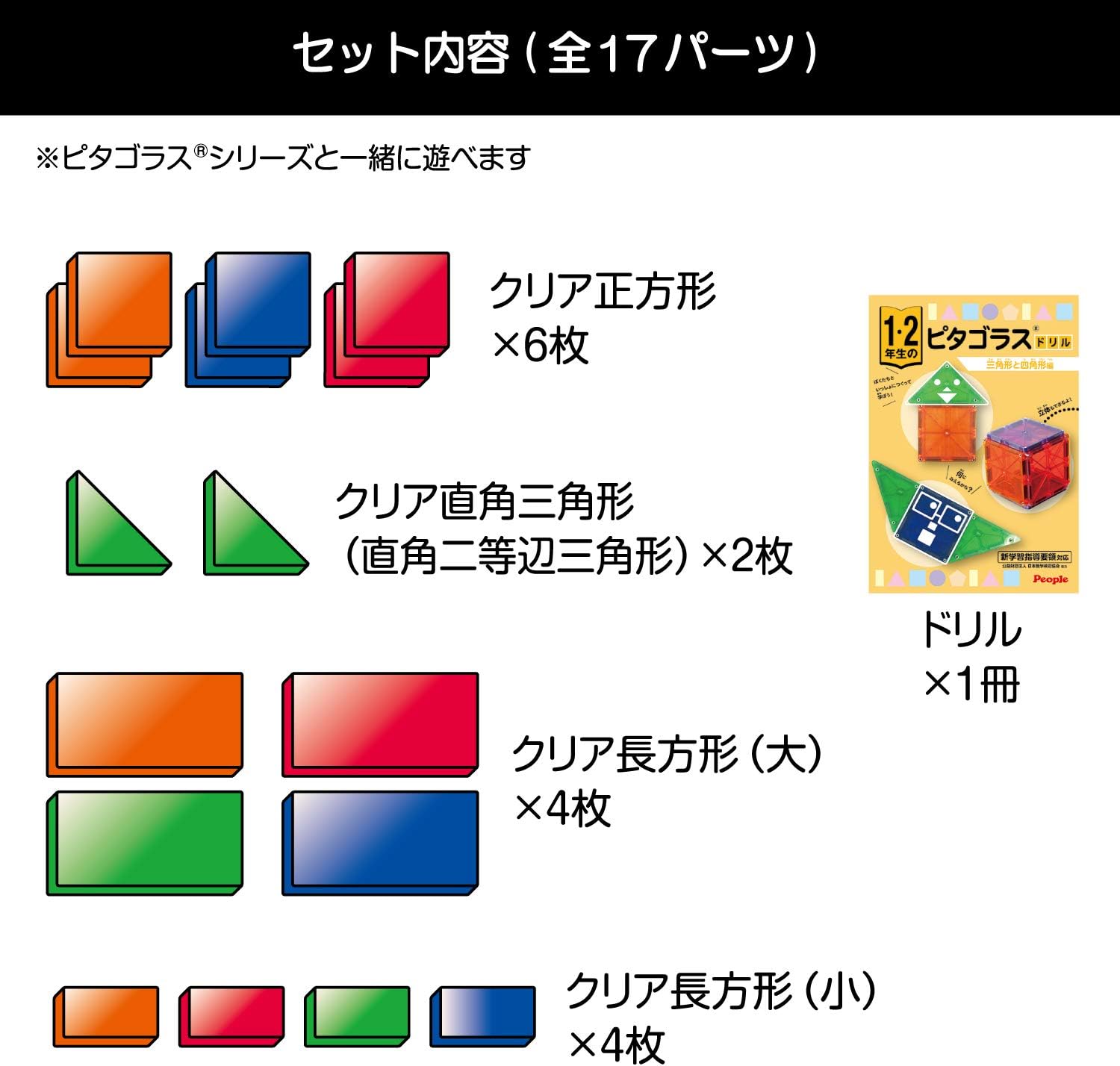 People Pythagoras (R) for 1st and 2nd Grade Elementary Students PGS-108, Create, Think, Solve, Helpful for Learning Geometry
