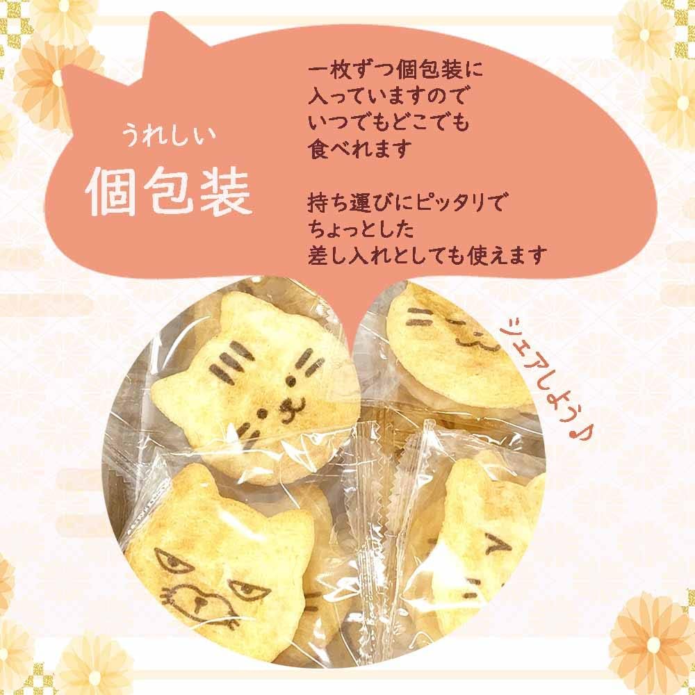 EarSmile Soy Sauce Flavored Cat Crackers, 20 Pieces per Box, Gift Packaging, Cat-shaped Snacks, Traditional Kasuka Senbei, Individually Wrapped, Japanese Rice Crackers, Cat Face Shape, Domestically
