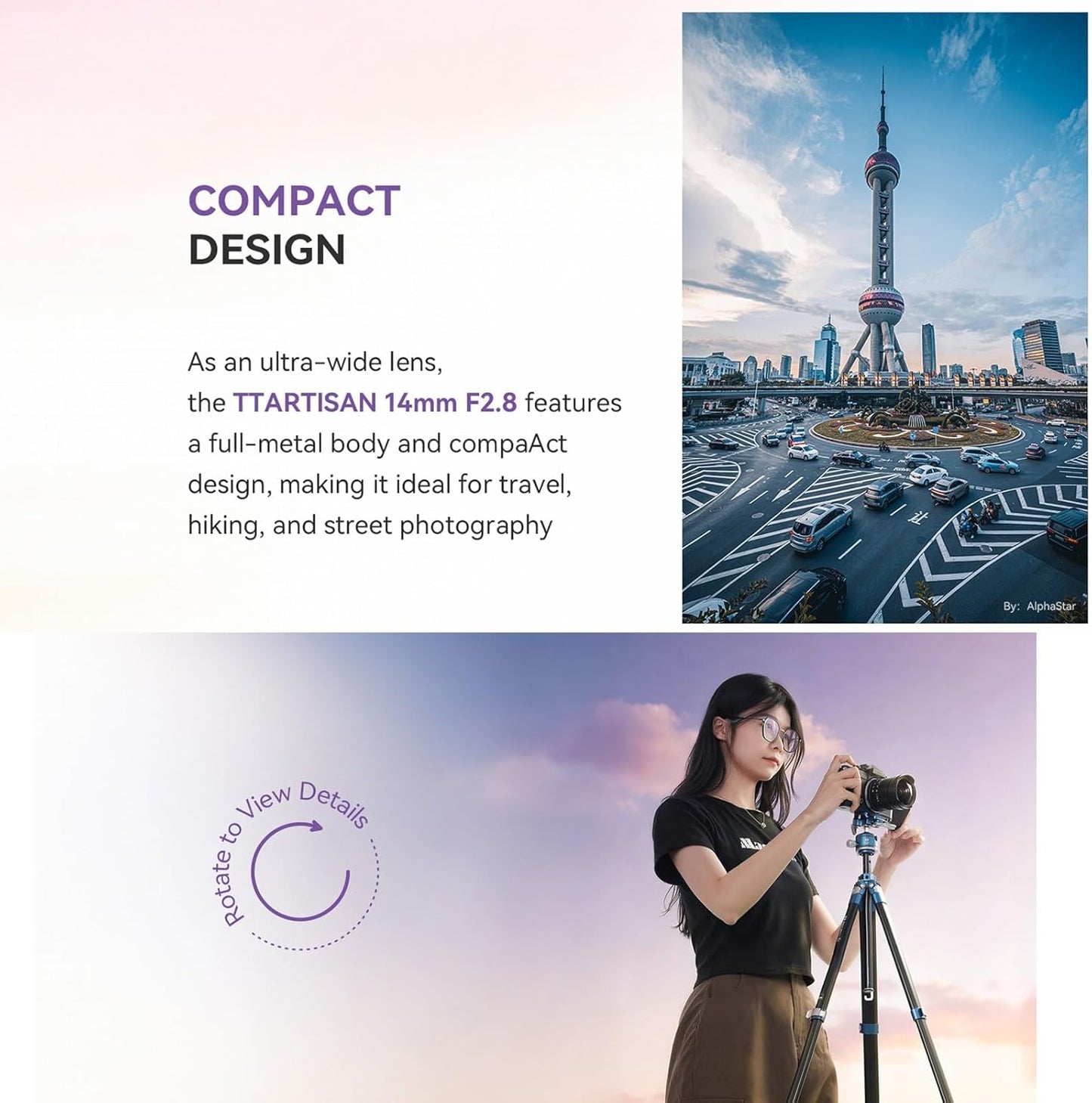 TTArtisan 14mm F2.8 RF Mount for Canon Ultra Wide Angle Full Frame Autofocus Prime Lens for Canon RF Mount Cameras
