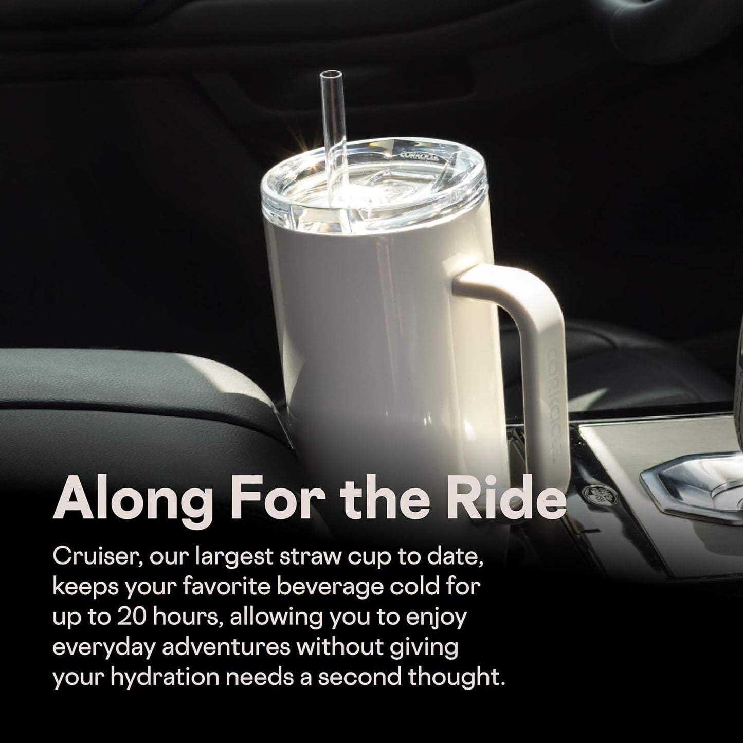 Corkcicle Cruiser Vaso Térmico Aislado con Asa y Pajita - Mantiene las Bebidas Frías 20 Horas - Triple Aislamiento - Regalo de Bebidas de Verano - Mantiene las Bebidas Heladas - 40 oz - Princesa