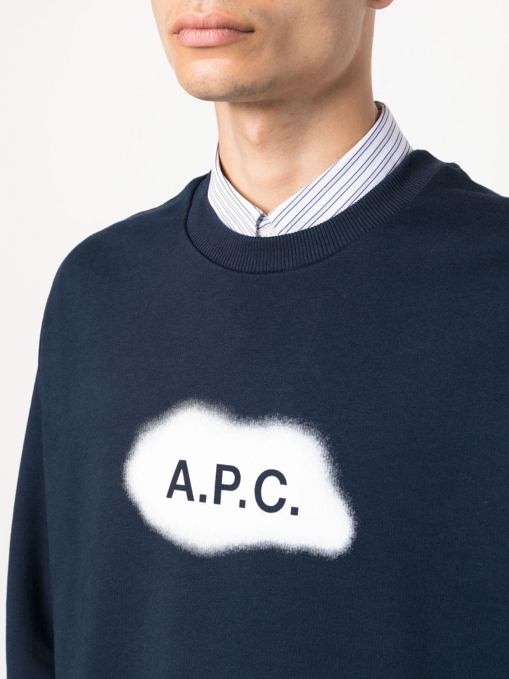 A A.P.C.ロゴオーガニックコットンスウェットシャツ - Image 6