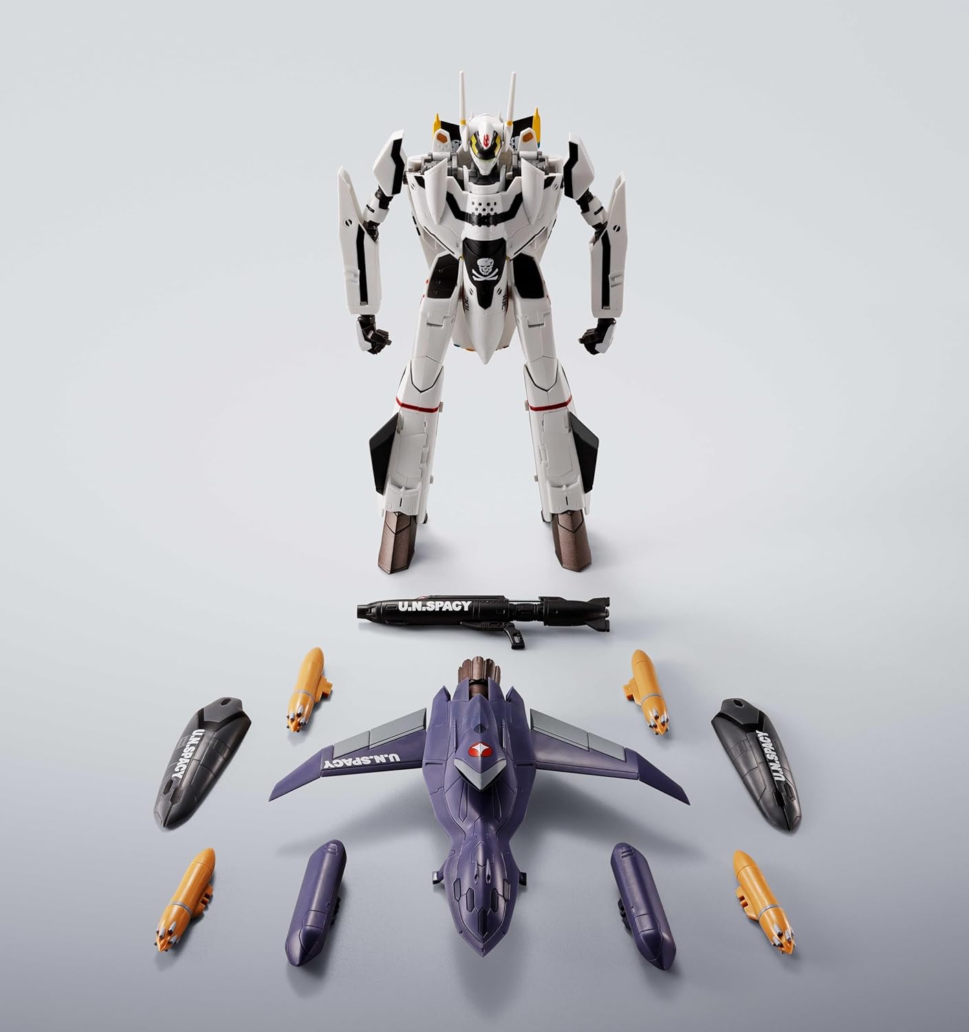TAMASHII NATIONS HI-METAL R Macross Zero VF-0S Phoenix (Roy Focker Unit) + QF-2200D-B Ghost, Approx. 5.5 inches (140 mm), ABS & Die-Cast & PVC Pre-Painted Action Figure