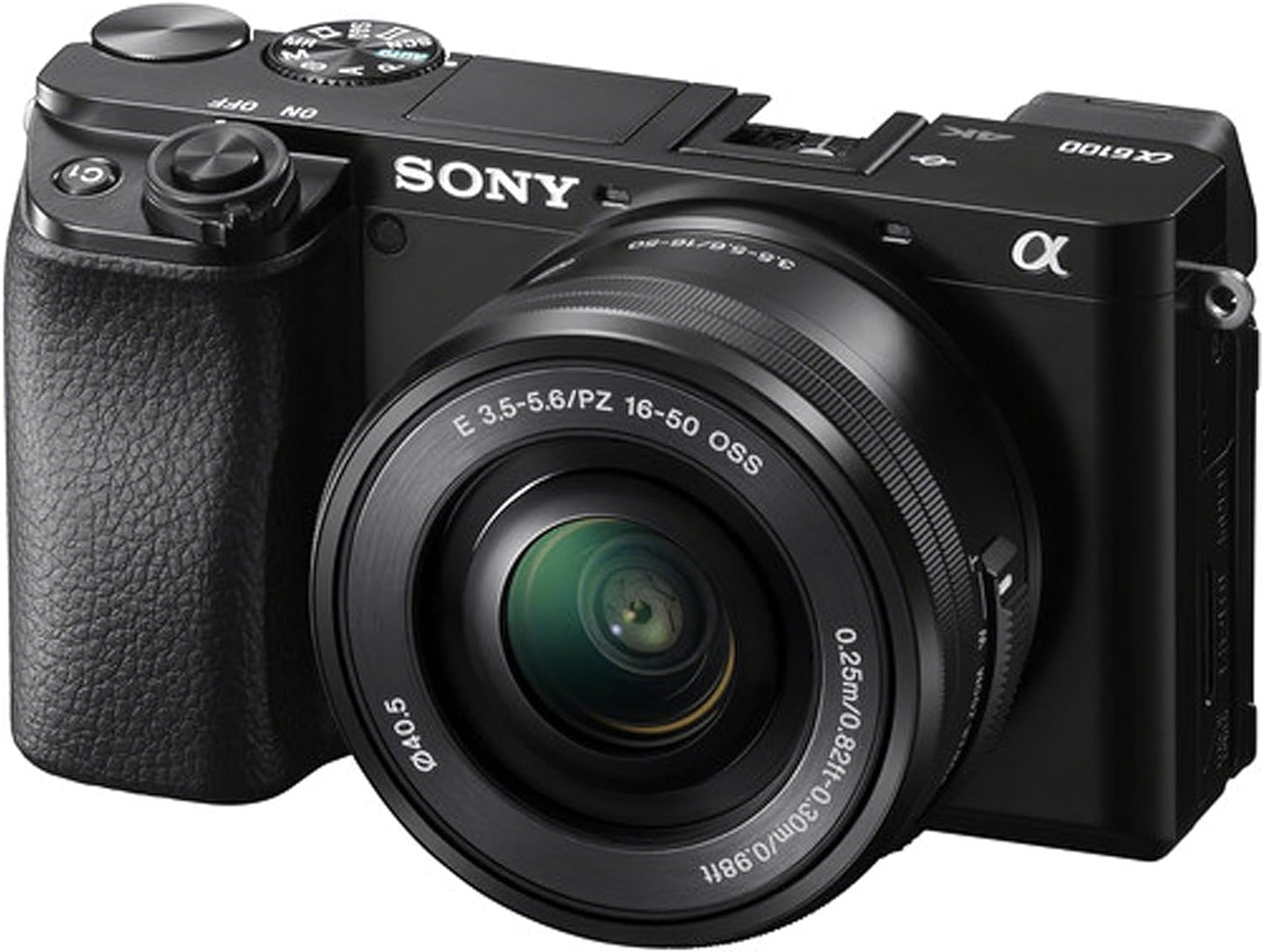 Sony a6100 ミラーレスカメラ 16-50mm + 55-210mmレンズ、128GB エクストリームスピードメモリ、.43広角&2Xレンズ、ケース、三脚、フィルター、スペアバッテリー&充電器、編集ソフトウェアキット - デラックスバンドル