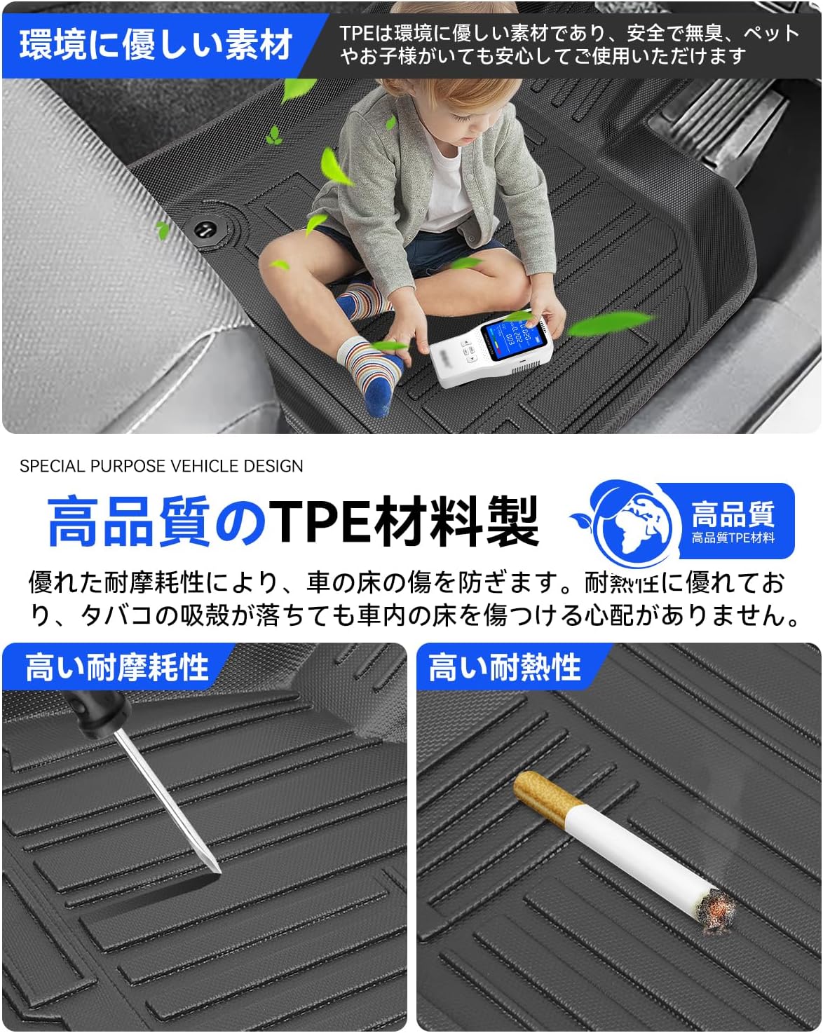 Toyota New Prius 60 Series Floor Mat, 3D Dimensional, 60 Series Prius, Floor Mat, Toyota PRIUS 60 Car Mat Front Seat & 2nd Row Vehicle Specific Design, January 2023 (Riwa 5), Custom Parts, Genuine