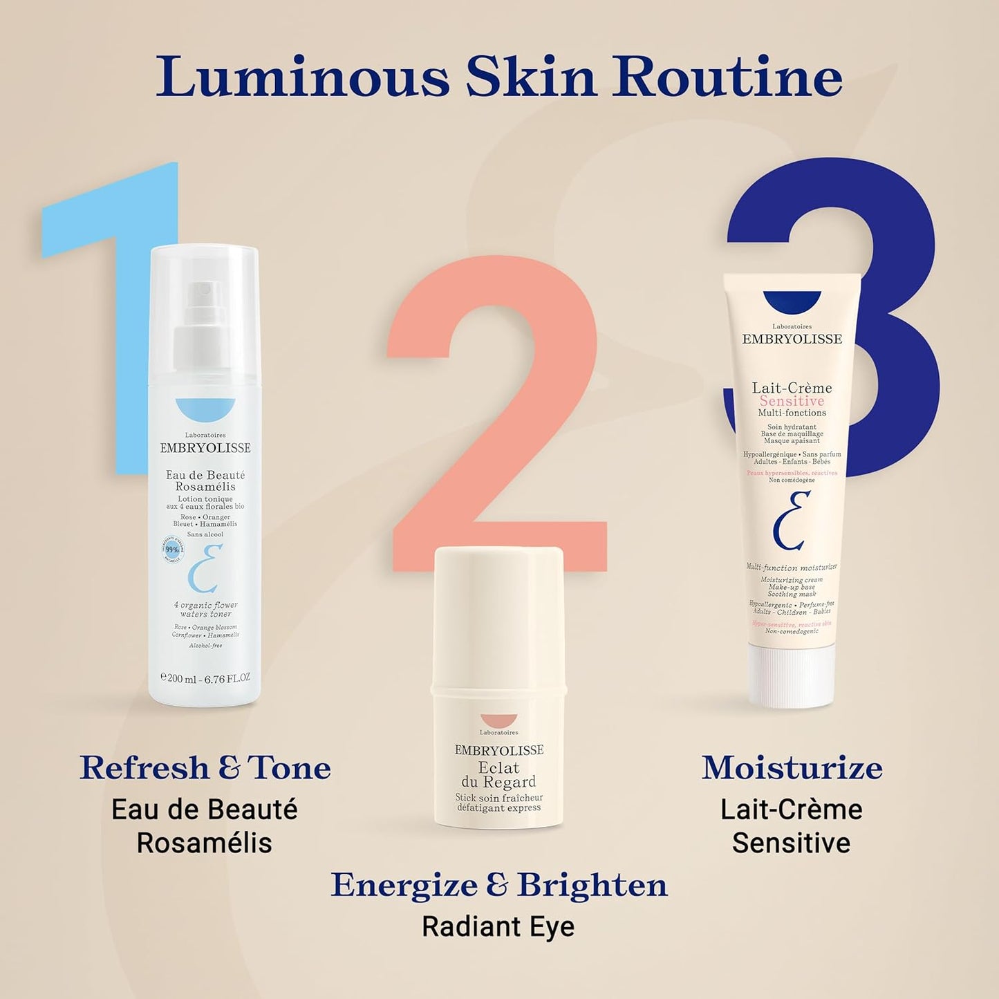 Embryolisse Moisture Cream, Sensitive, 3.4 fl oz (100 ml), Sensitive Skin, Fragrance-free, Moisturizing, Makeup Base, Baby, Body Care, Fragrance Free