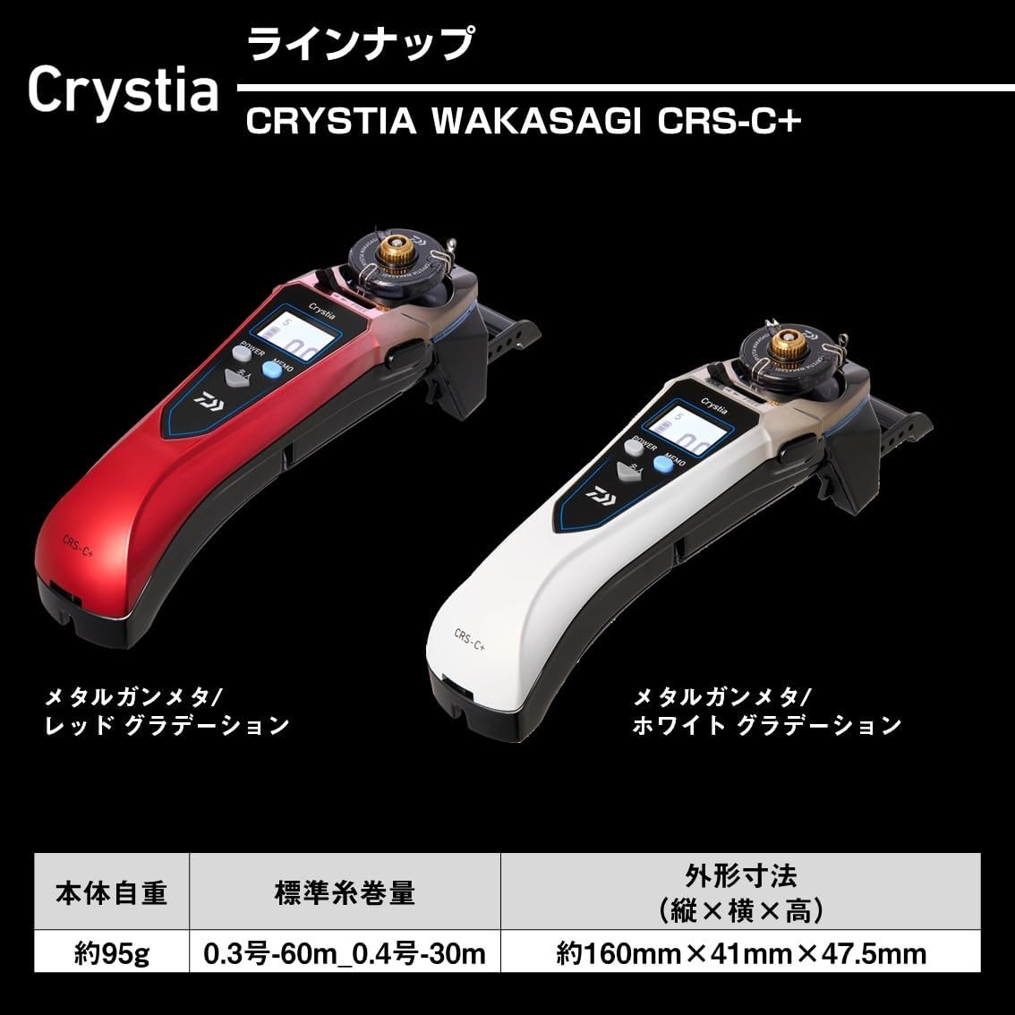 DAIWA CRS-C+ Electric Reel for Wakasagi Cristia Wakasagi Metal Gun Metal/White Gradient