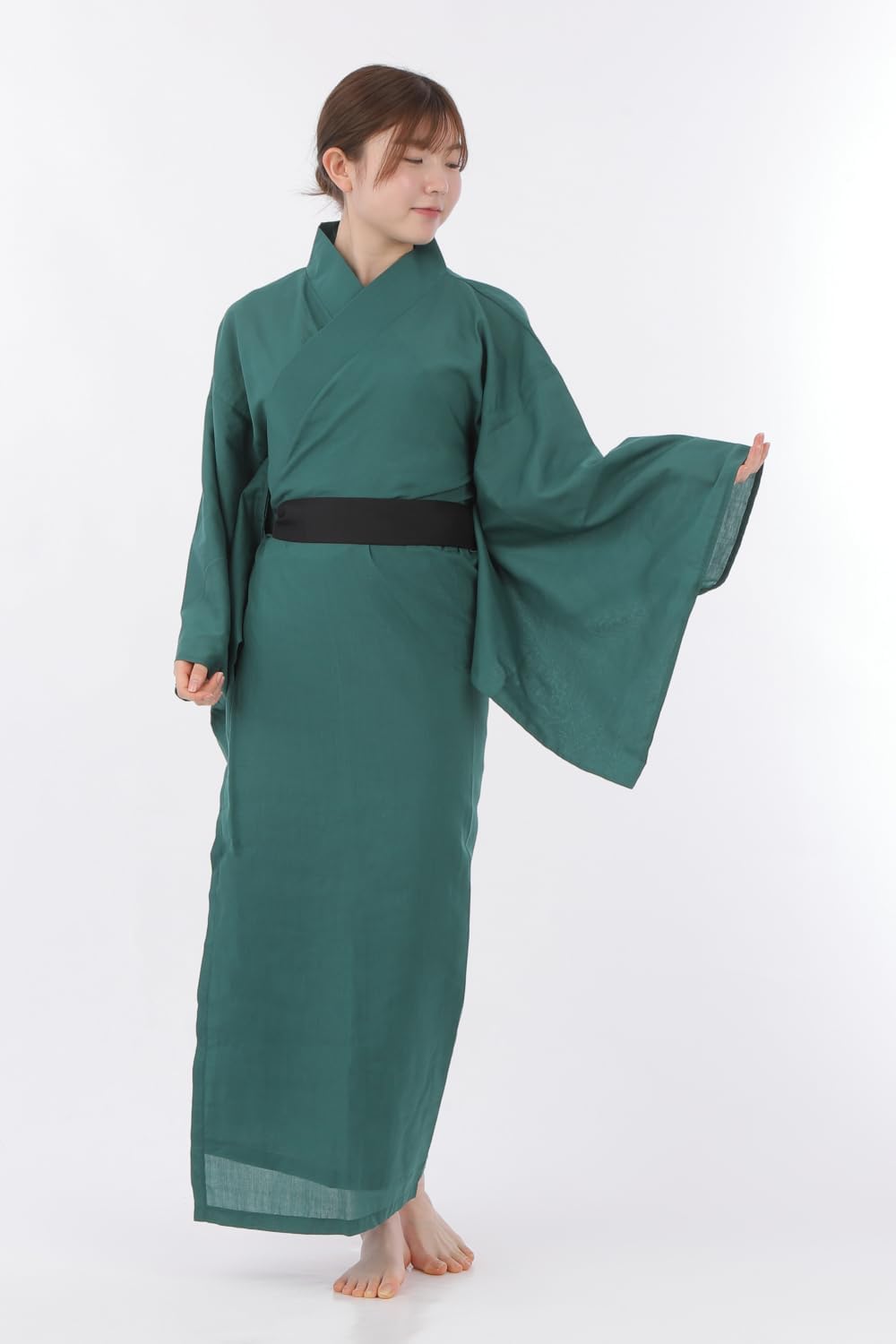 Magic Night Kimono Color Kimono, Green, 63.0 - 68.9 inches (160 - 175 cm), Cosplay, Costume, Theater, Period Drama, Party