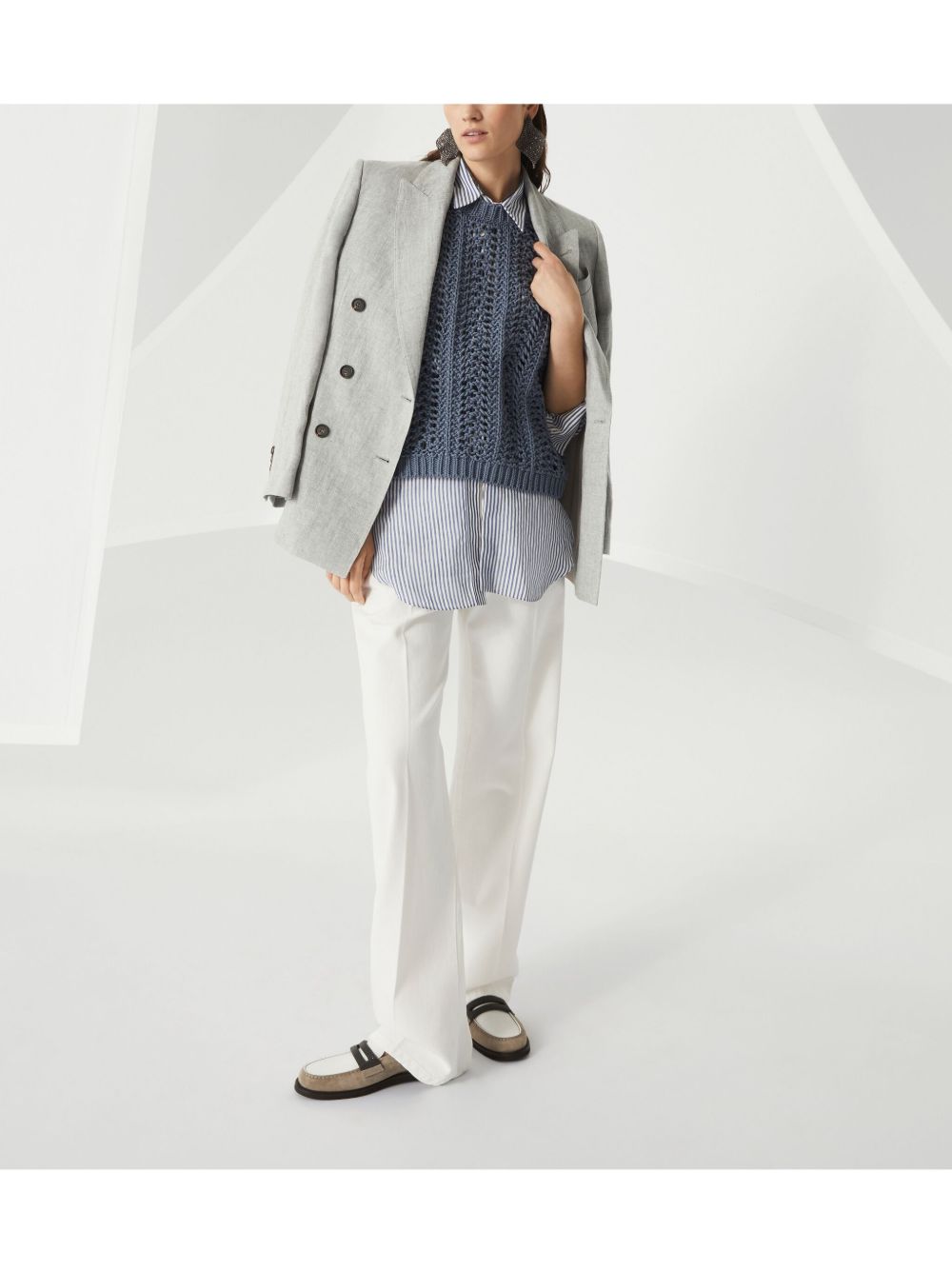 Brunello Cucinelli Striped Linenシャツ - Image 6