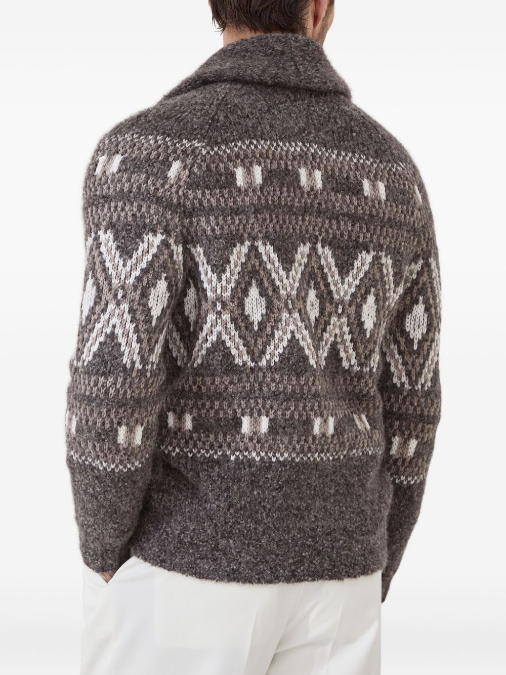 Brunello Brunello Cucinelli Wool V Necked Cardigan - Image 6