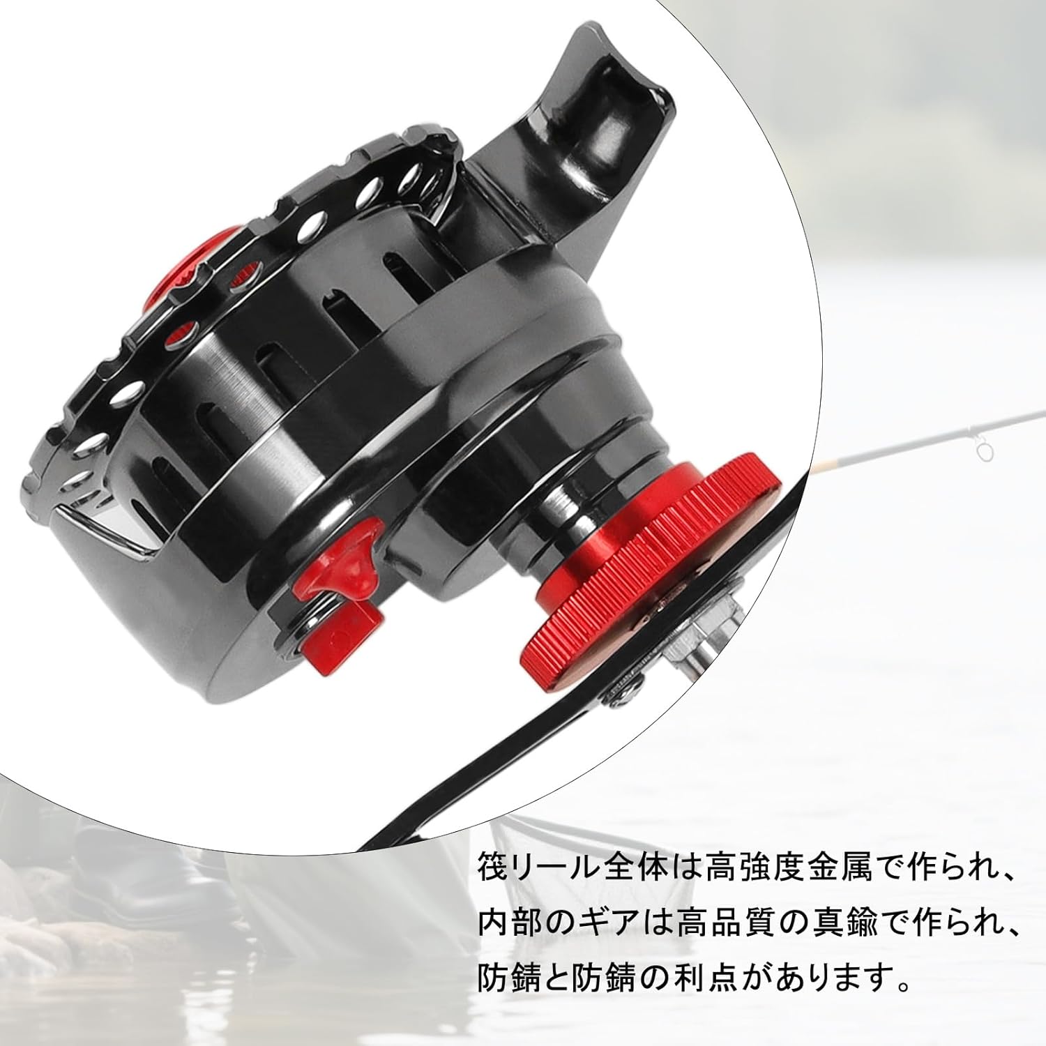 筏 リール チヌリール カセ釣り イカダリール 落とし込み 筏釣り 磯釣り 2.6:1ギア比 7+1BB 真鍮製ギア 全金属製 軽量150g 前打ち ちょい出し機能付き 左/右巻き