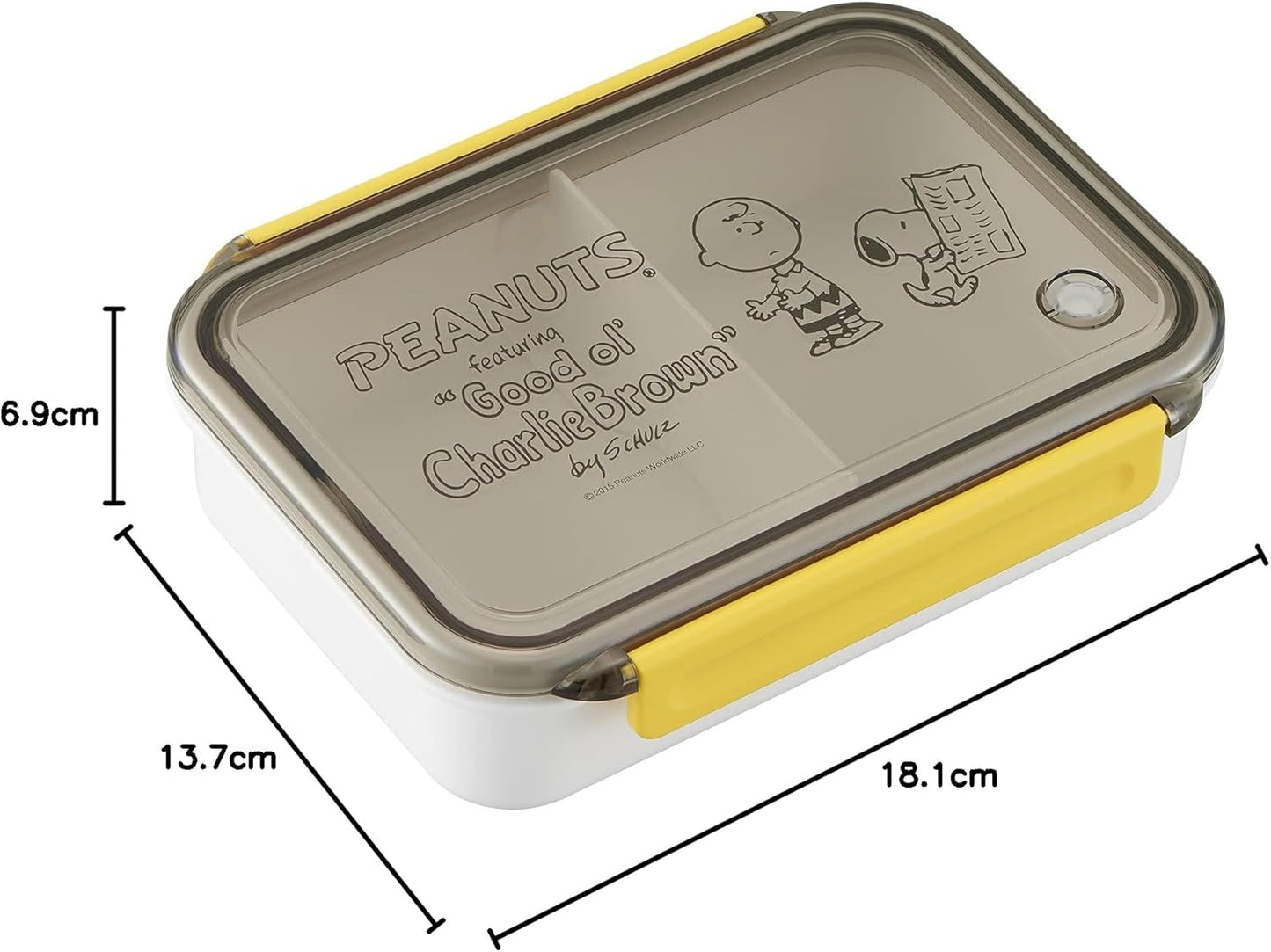 OSK PCL-3 Snoopy Peanuts Lunch Box with Divider, 22.0 fl oz (650 ml), Dishwasher Safe, Microwave Safe, Lock, Gasket, Stylish, Cute, Unisex, Kids, Elementary School Students, Adults