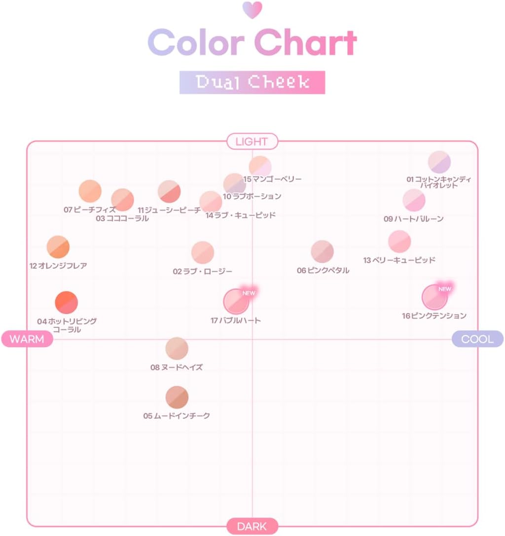 2aN Dual Cheek Blush, Popular, 06 Pink Petal, Cool Undertone, Summer