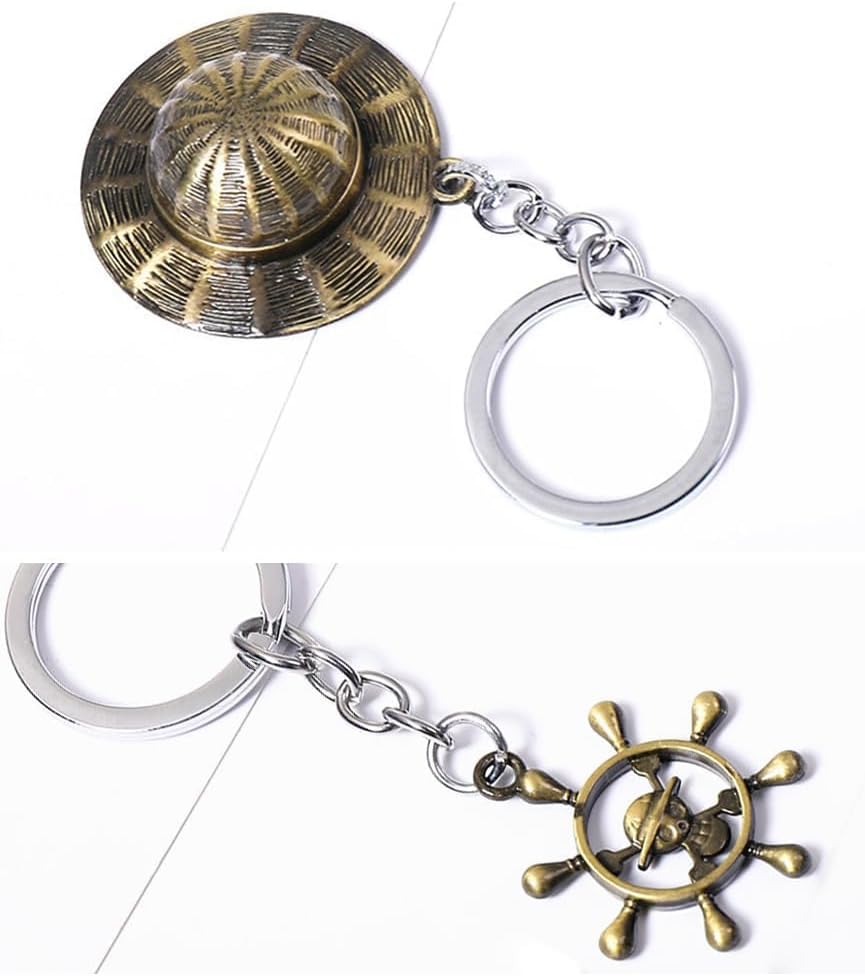 3D Alloy Key Chain, Devil Fruit, Straw Skull Bag, Charm, Character, Metal Alloy, Popular Anime Goods, Decoration, Gift, Collection, Popular, Character, Anime, Moe Goods, Stylish, Birthday Present (Style 1)