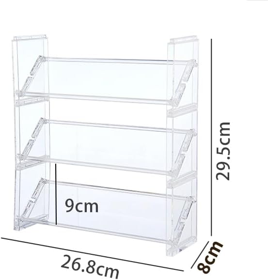 OTYTY Can Badge Display Shelf, Badge Display Stand, Badge Storage Shelf, Can Fit 9 Pieces, Acrylic Stand, Badge Storage Rack, Fully Clear, Compatible with [44mm, 56mm, 75mm, 90mm], Display Shelf