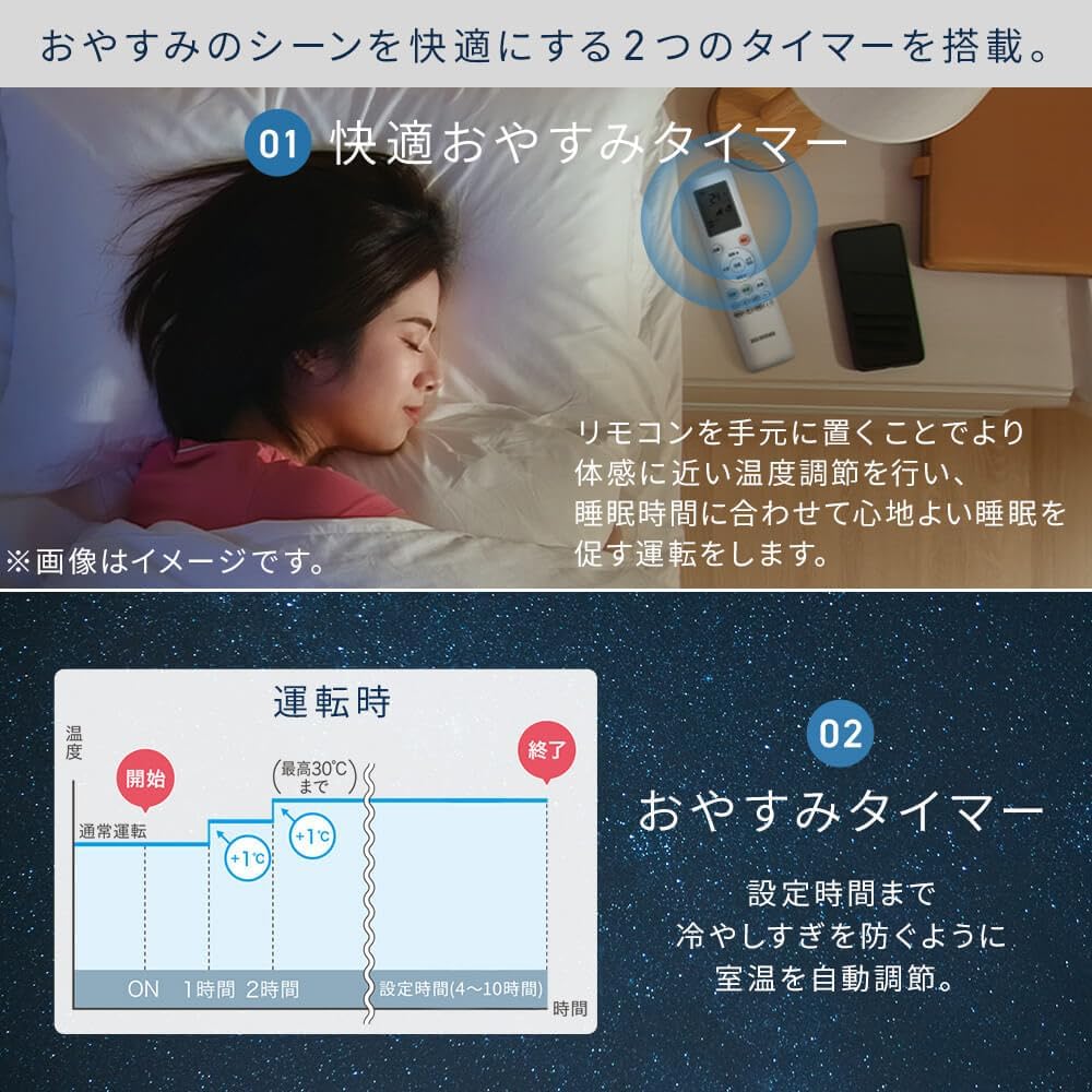 【工事無し】アイリスオーヤマ ルームエアコン 2.2kW IHF-2202SC-W ホワイト