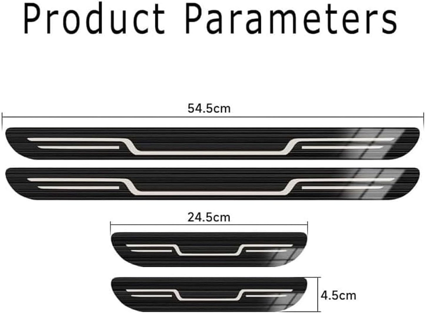 日産スカイライン用ステンレススチール製ドアシルプロテクターストリップ、キックプレート、傷防止プロテクター、ステップエントリーガード、ウェルカムペダルプロテクター(A/Black Titanium Brushed)