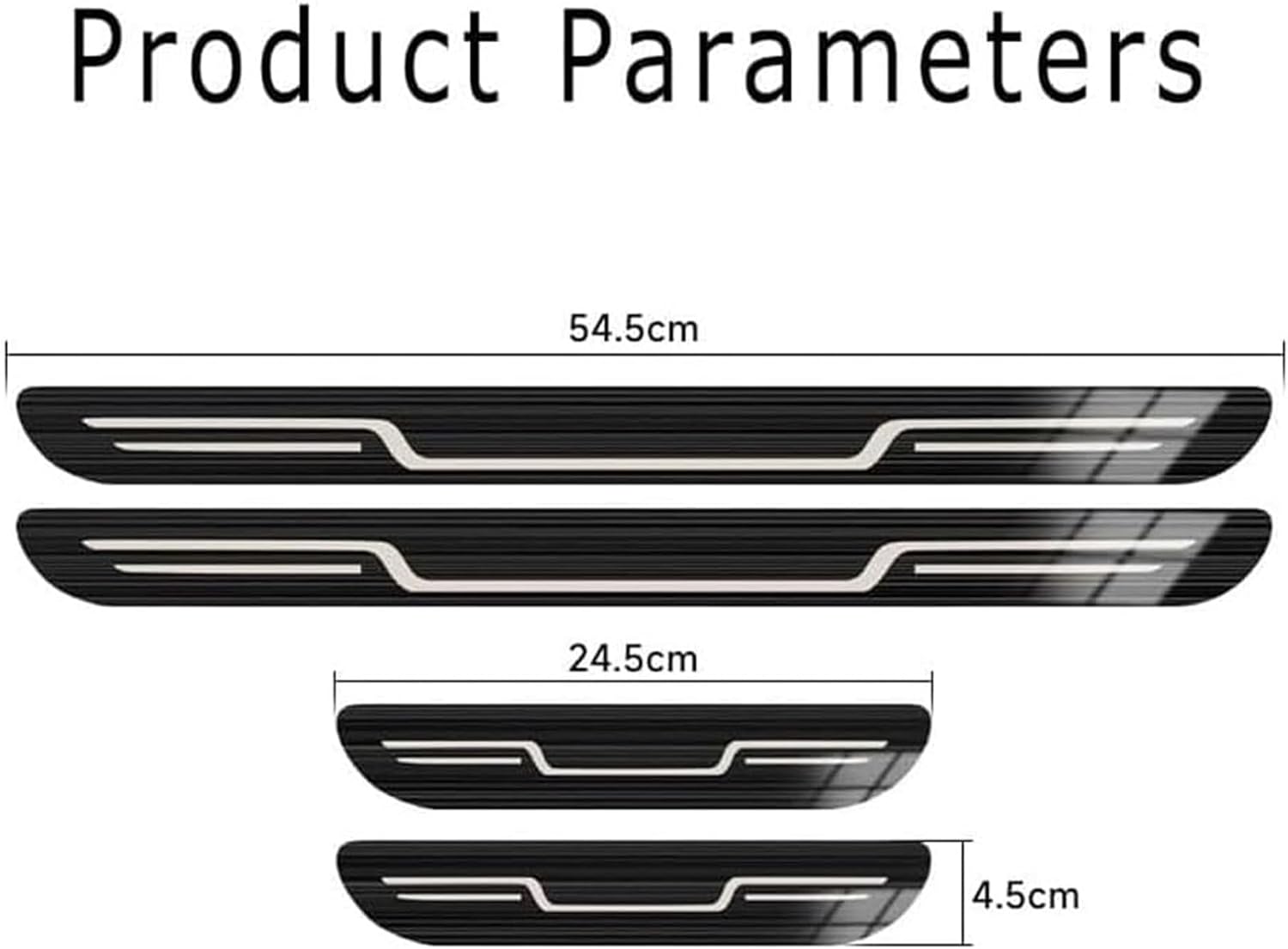 日産スカイライン用ステンレススチール製ドアシルプロテクターストリップ、キックプレート、傷防止プロテクター、ステップエントリーガード、ウェルカムペダルプロテクター(A/Black Titanium Brushed)