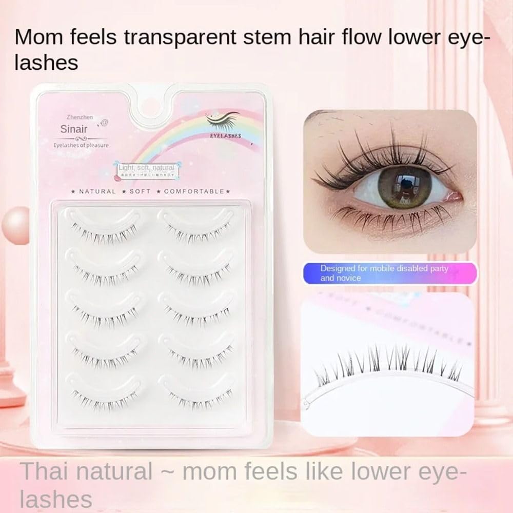 5 Pairs Transparent Stem Under False Eyelashes Natural Simulation Pair One Piece False Eyelash Eye Makeup Tools Beauty