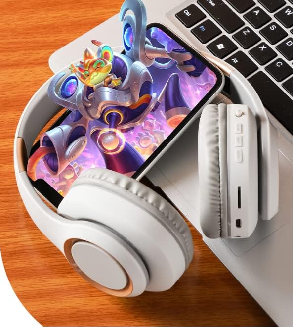 Wireless Headphones Bluetooth 5.3 Over Ear Bluetooth Headphones/Low Latency/Closed Type Sound Leak Resistant/Built-in Microphone/Lightweight Comfortable Fit/Foldable/40mm HD Driver Unit/3.5mm AUX