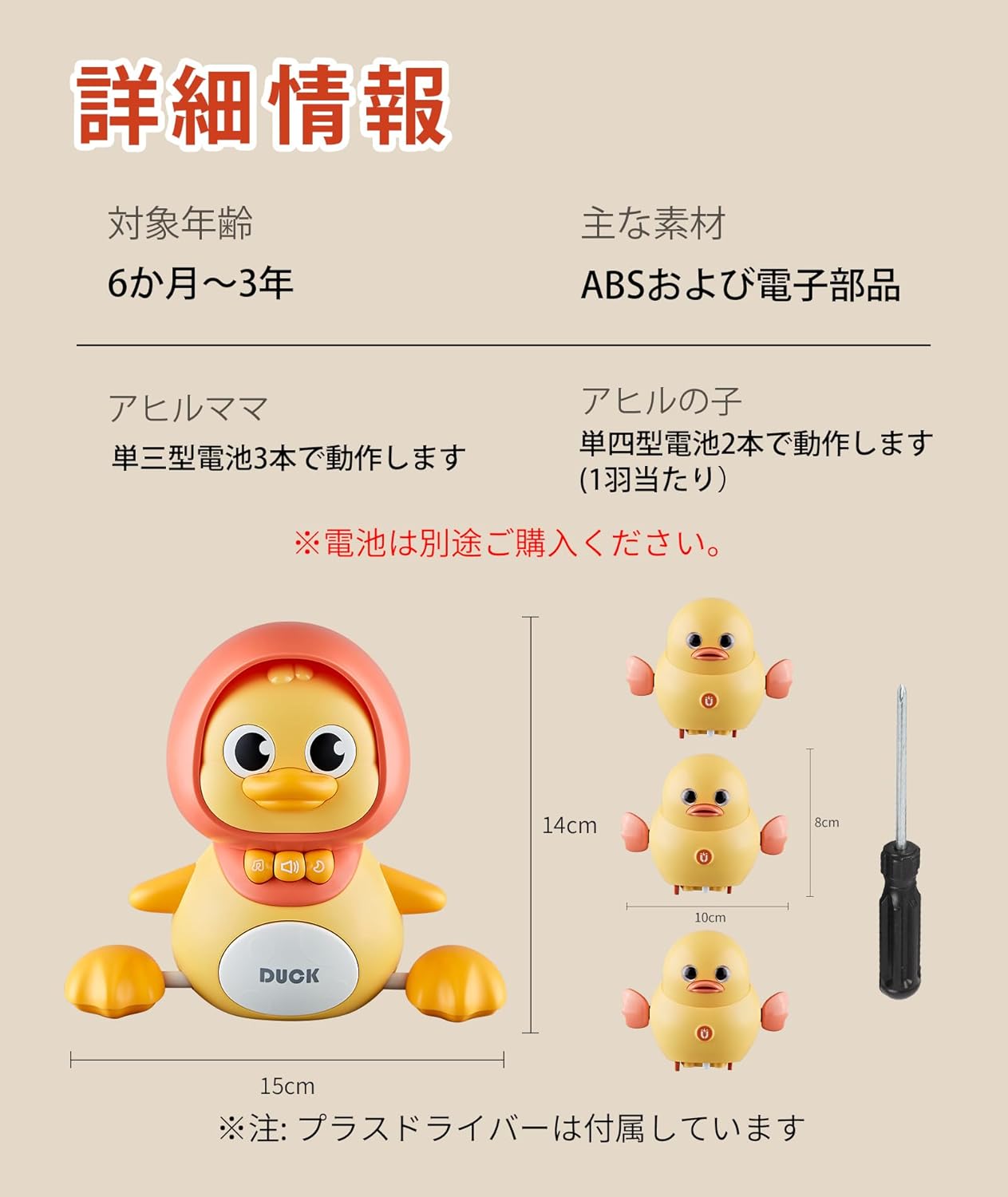 Baby Toy, 0 Year Old, Duck, Set of 4 (Includes Driver & Instructions), 1 Year Old, 2 Year Old, 3 Years Old, Boys, Girls, Birthday Gift, Educational Toy, Baby Gift, Music, Light Included (1 Mom