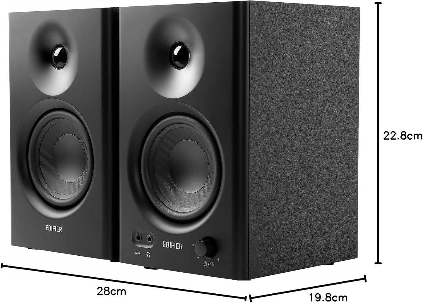 Edifier 【Edifier】 MR4 42W 2.0ch PC Active Near-Field Monitor Speaker | 4-Inch Mid-Bass Unit High Sound Quality | Built-in Amplifier for DTM, Composition, Studio Monitor Use | Wired External | TRS