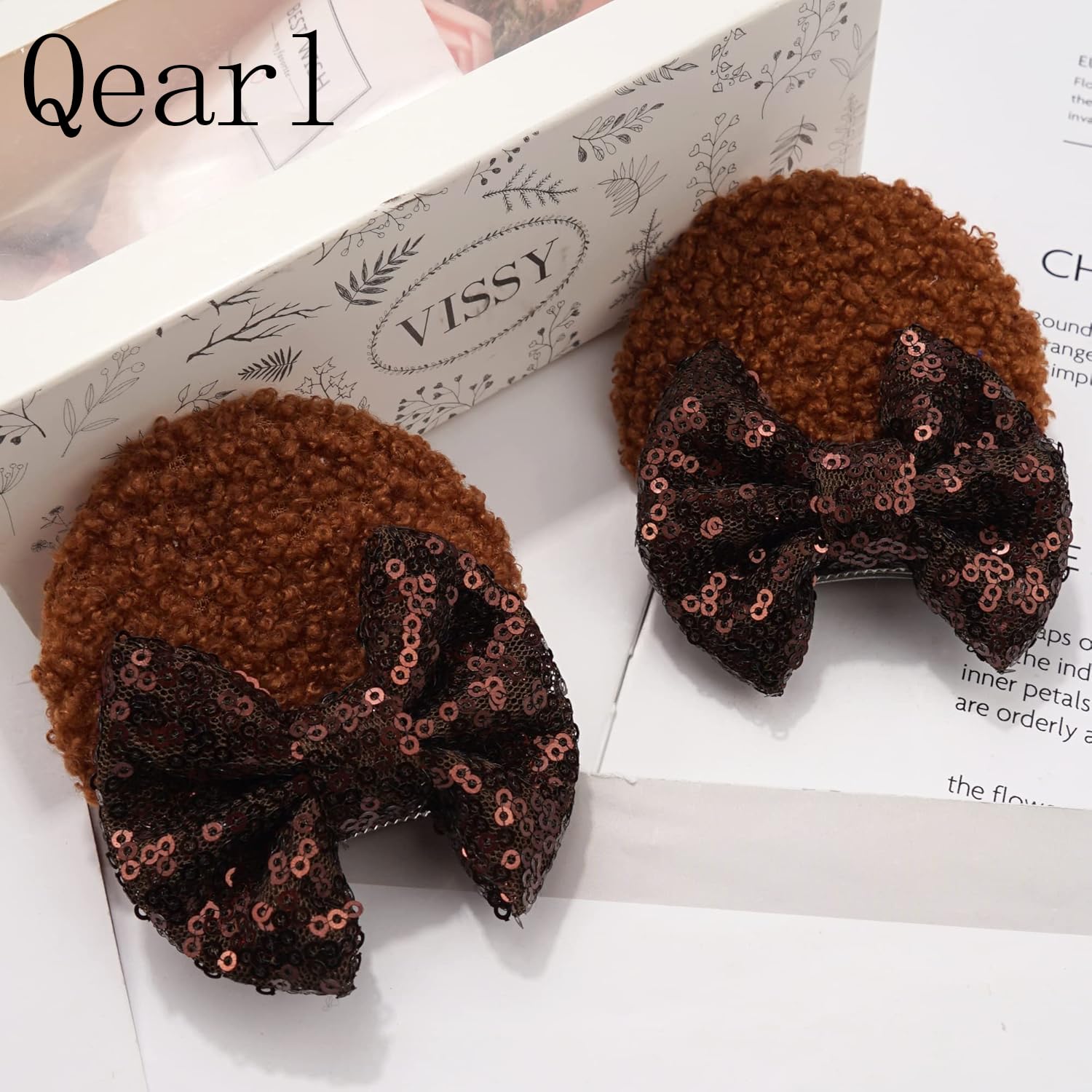 Qearl 12 piezas de orejas de ratón de lentejuelas, lazos para el pelo de ratón con pinzas de cocodrilo, accesorios para el cabello para parque temático, decoración de fiesta de disfraces para niñas pequeñas