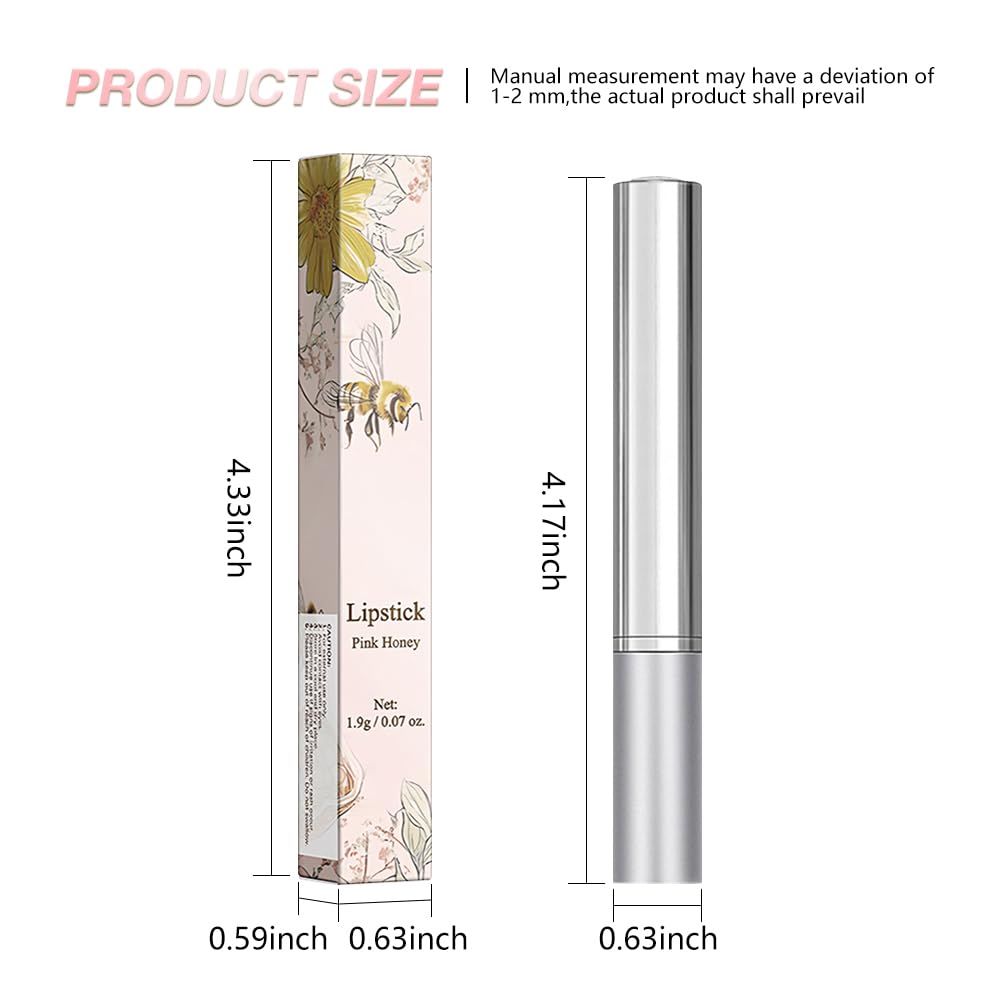 FeiCuiYun Bálsamo Labial con Tinta de Miel Rosa, Lápiz Labial Hidratante Transparente, Color Labial Hidratante para Todos los Tonos de Piel, Bálsamo Labial Nutritivo con un Toque de Cereza Negra