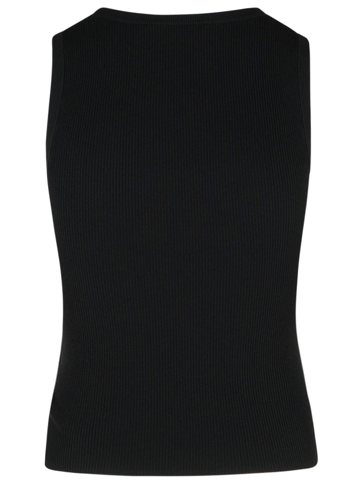 Moschino モスキーノジーンズブラックビスコースブレンドタンクトップ - Image 7