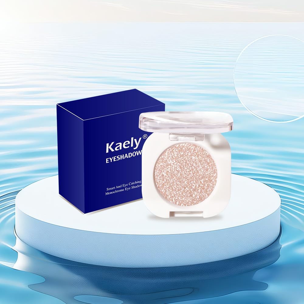 FeiCuiYun Paleta de sombras de ojos con brillo, purpurina y destello para mujeres mayores, blanco perla plateado con brillo, purpurina y efecto metálico holográfico, crema iridescente, sombra de ojos