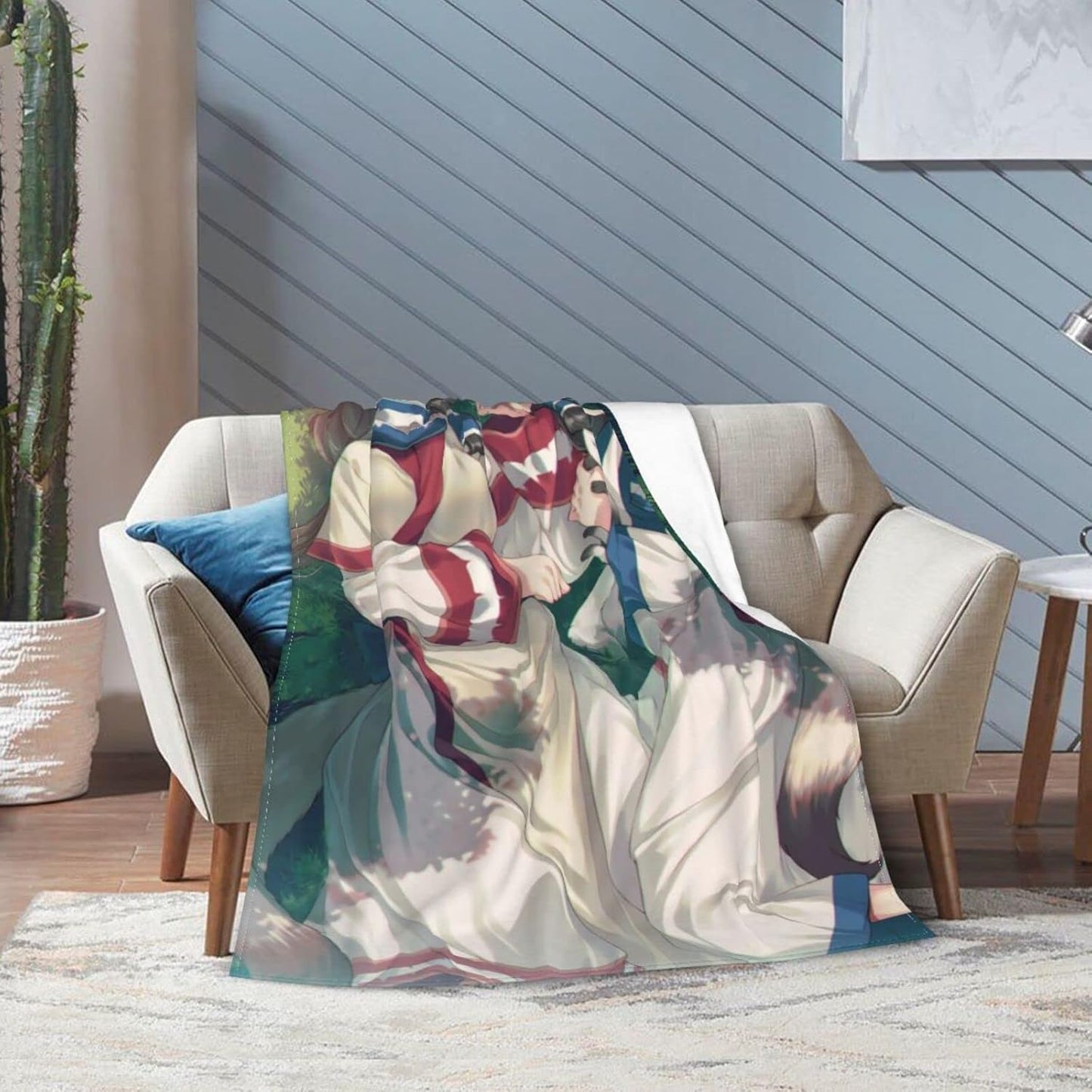 Moe Anime Blanket, Single Blanket, Microfiber, Warm Blanket, Washable, Uttawarerimono Ellu Arlu, Animal Ears, Comforter, Bedding, Cute, Fluffy, Nap Comforter, Large, Anime Goods, Autumn, Winter, Cold