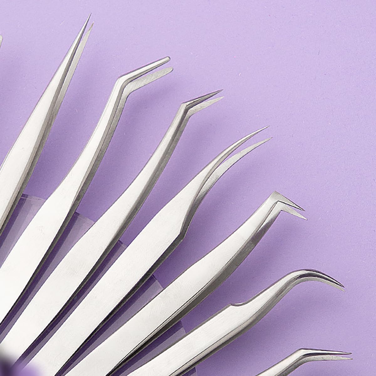 Eyelash Ek False Eyelash Tweezers Curved Tweezers Eyelash Tweezers Length 5.2 inches (13.2 cm) Precision Stainless Steel Curved Type Fine Work False Eyelashes (Pack of 2)