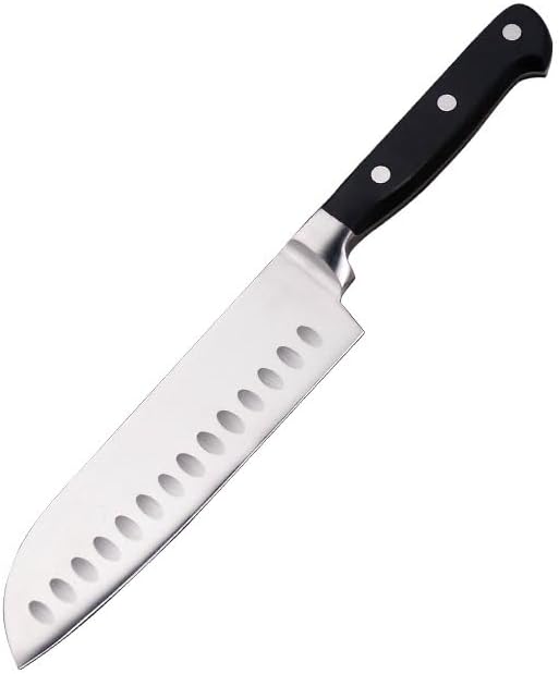 Kitchen Knife, Santoku Knife, Utility Knife, Kitchen Utensils, 7.1 inches (180 mm), X50CrMoV15 Stainless Steel, Meat Cleaver, Fish Cutting Knife, Vegetable Knife Ideal for Professional Chefs