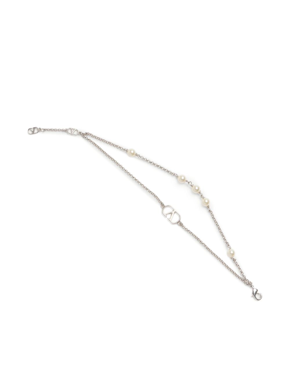 Valentino バレンティーノガラヴァニvスワロウスキーパール付きロゴブレスレット - Image 7