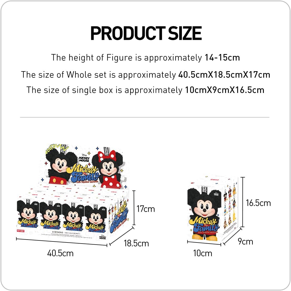 POP MART DISNEY Mickey Family Cute Together Plush Key Chain Series [1 Piece] Popmart Plush Toy Blind Box Figurine Plastic Model Premium Toy PVC Soft Vinyl Original Character Birthday Gift
