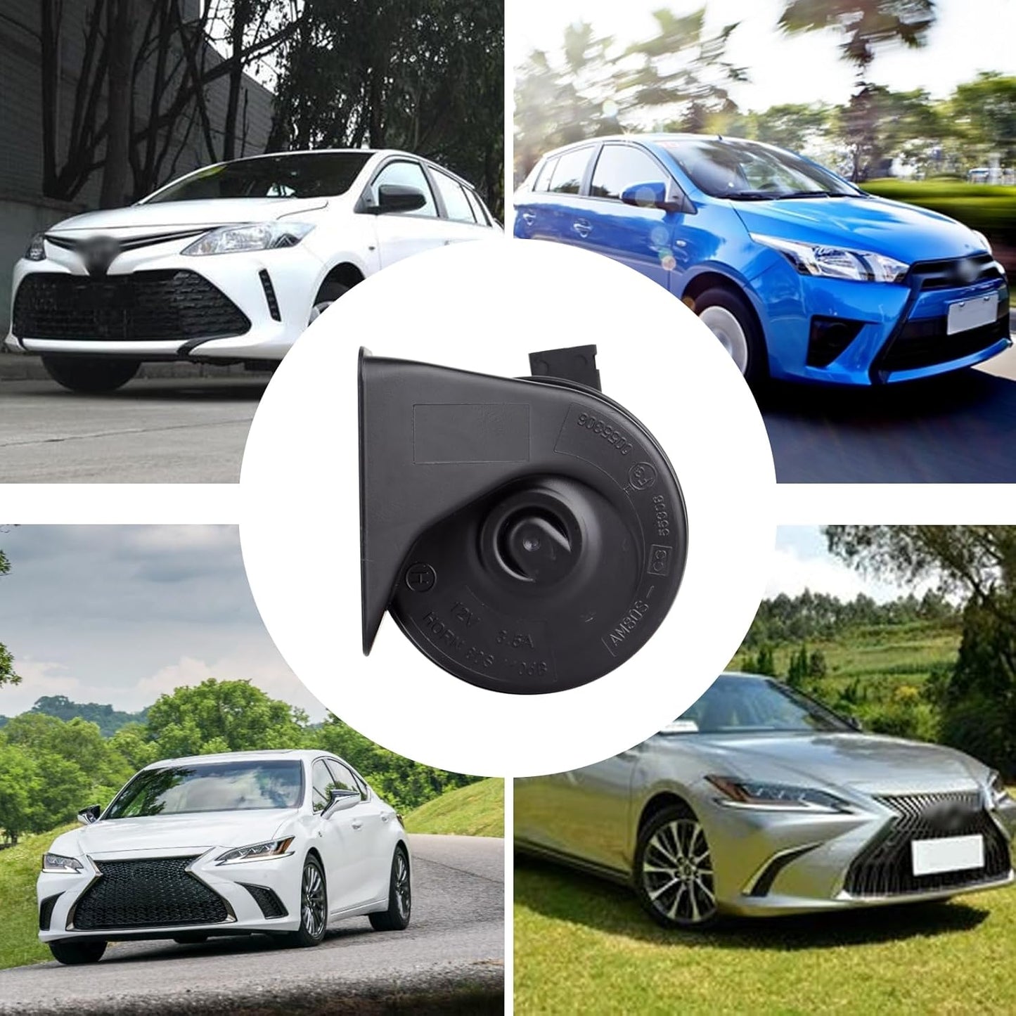 Safego Horn, Universal for Toyota Cars, All New Versions, Lexus Horn, Compatible with Vehicle Inspection, Genuine Sound, Waterproof, Universal 120db, High / Bass 2-Piece Set, Includes Bifurcation