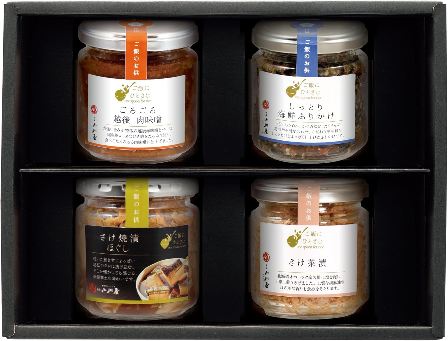 Niigata Ogawaya Rice Companion (Set of 4, Gororororo Echigo Miso, Moist Seafood Sake Chazule, Sake Roasted Biscu) Gift, Present, Order, Room Temperature, Thank You, Congratulations, Okadamen AHF4