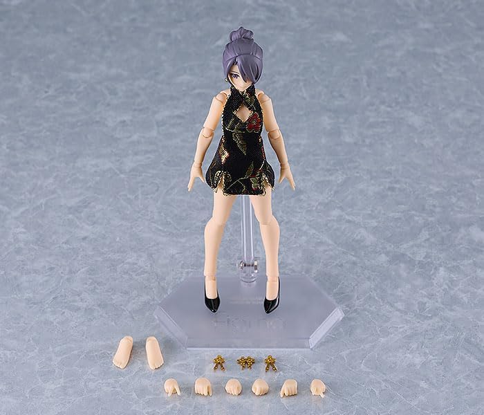 figma Women's Body with Mini Skirt China Dress Corde (Black) Non-Scale Plastic Pre-Painted Action Figure