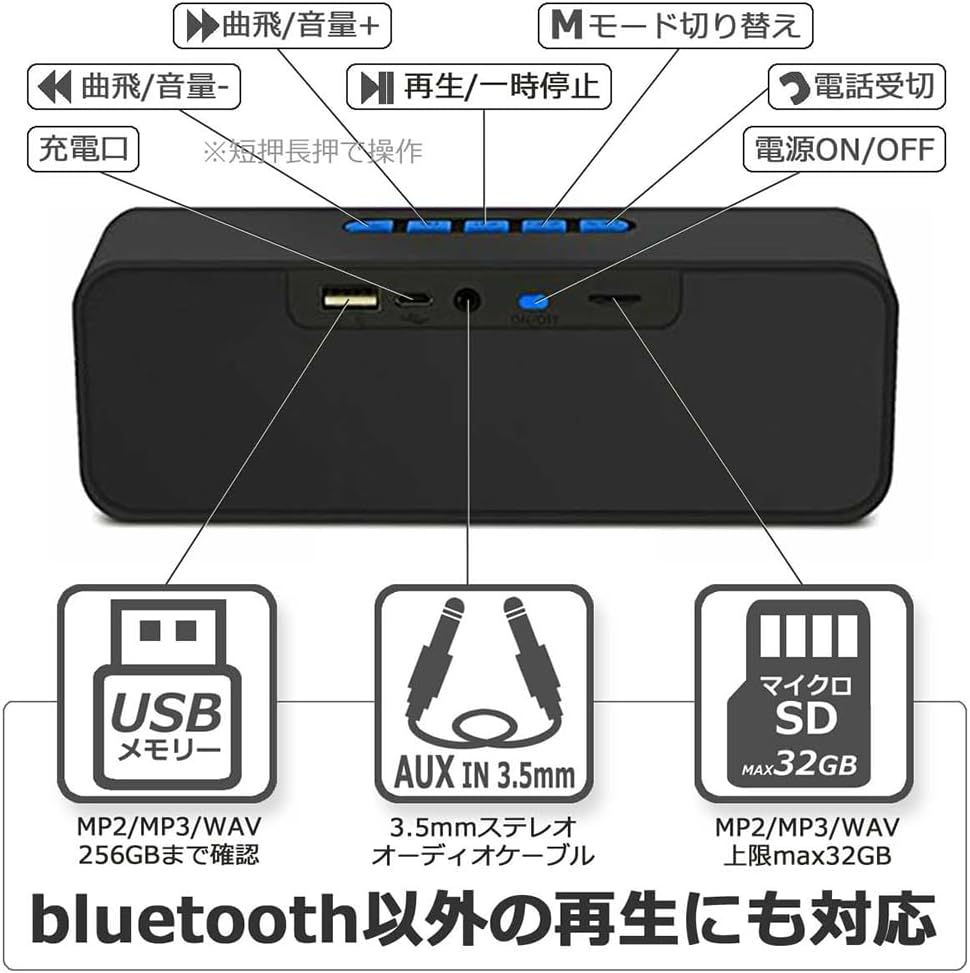 Bluetooth Speaker, Bluetooth Speaker, Wireless Speaker, Support TWS, Portable Mobile Bluetooth 5.3/TF Card/AUX Compatible, Built-in Microphone, Type-C Charging, Hands-free Calling