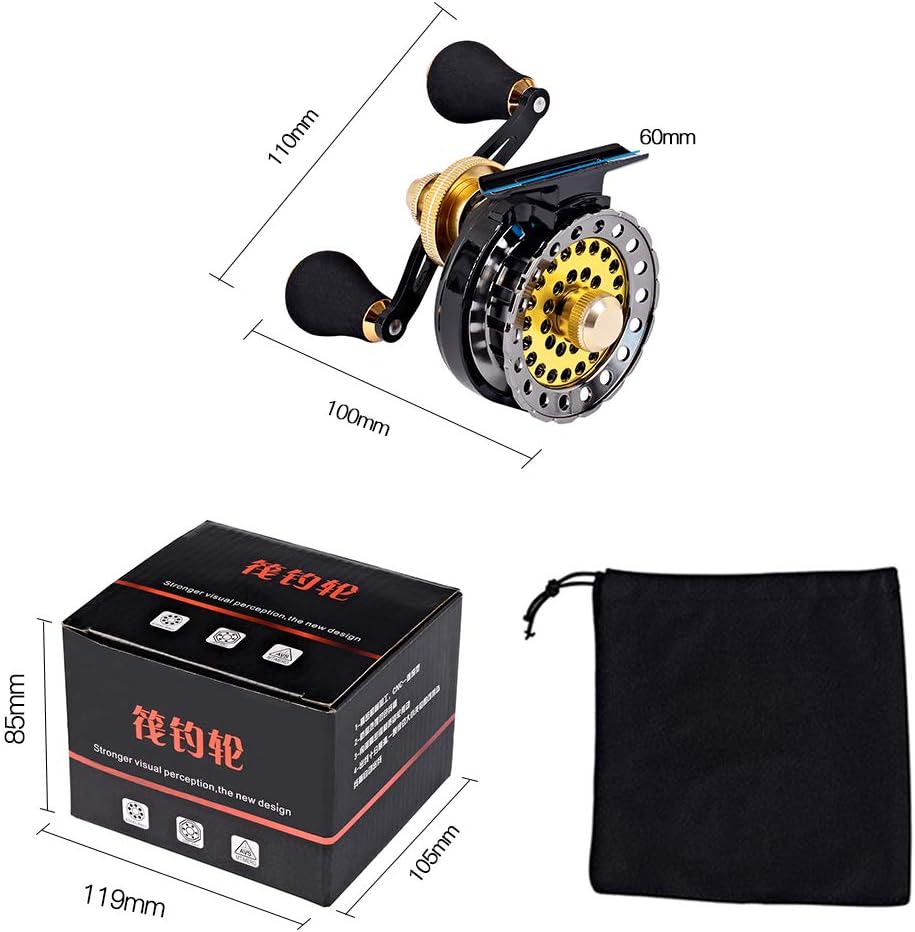 Lizard Chinu Reel Fishing Raft Reel Drop Black Sea Bream, Right Handle, Ice Fishing, 6+1BB, Maximum Drag Force, 11.0 lbs (5 kg), Gear Ratio, 2.6:1 Clutch, Raft Fishing, Casserole Fishing Reel