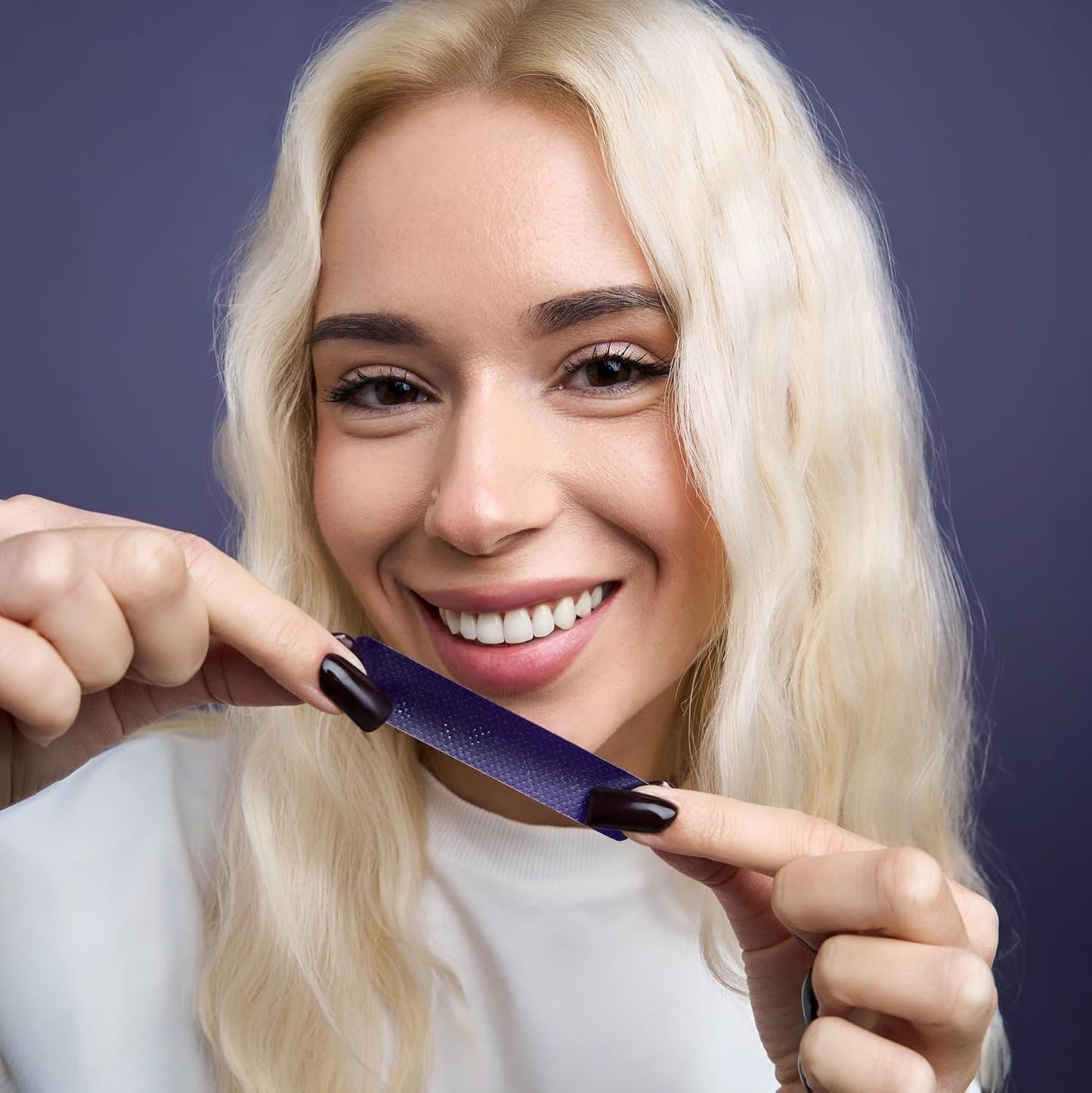 DRDENT Tiras blanqueadoras de dientes moradas, 21 tratamientos, seguras para esmalte, blanqueamiento dental no sensible, blanqueamiento sin ningún daño, paquete de 42 tiras