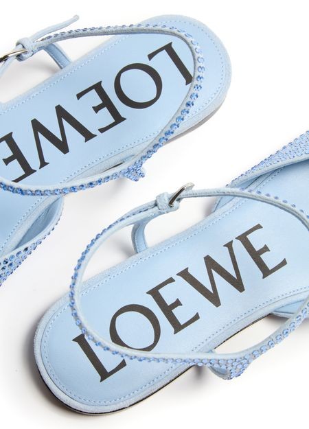 LOEWE Toy ankle strap ballerinas in suede and strass - Image 7
